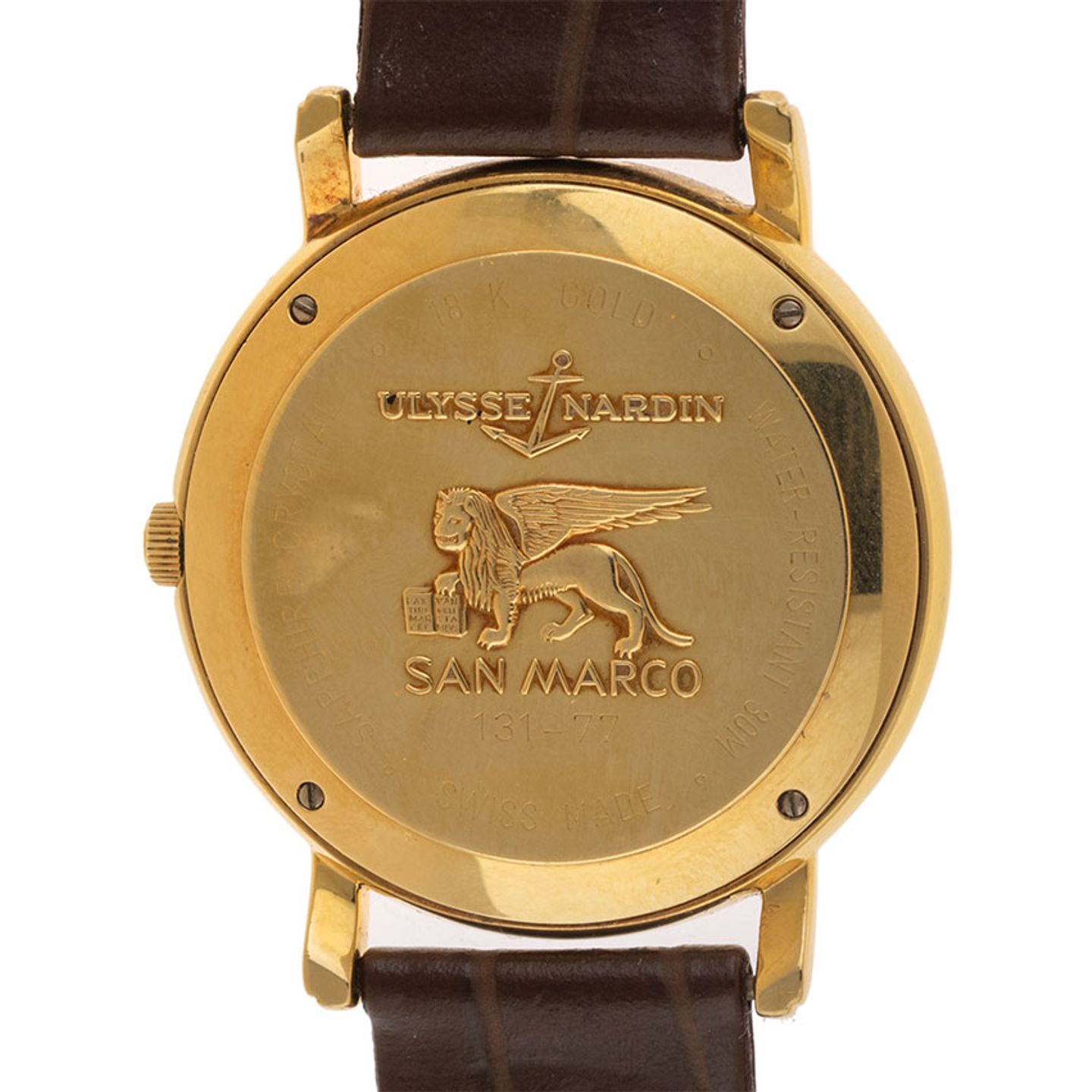 Ulysse Nardin San Marco 131-77 (1990) - Blauw wijzerplaat 38mm Geelgoud (6/8)