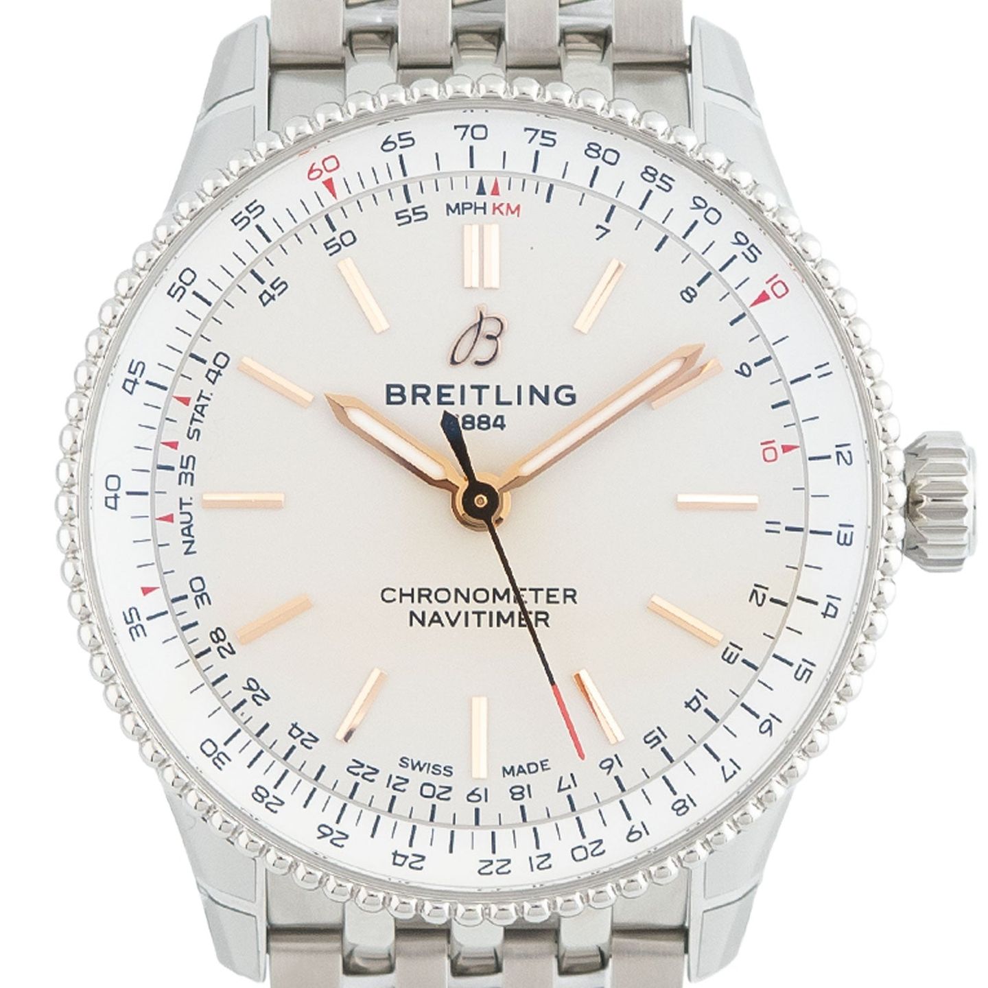 Breitling Navitimer A17327211G1A1 (Unknown (random serial)) - White dial 36 mm Steel case (2/5)