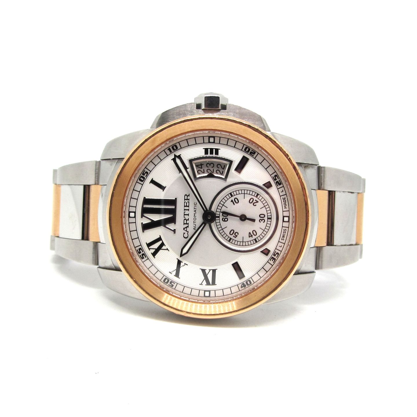 Cartier Calibre de Cartier 3389 (2017) - Wit wijzerplaat 42mm Goud/Staal (2/7)