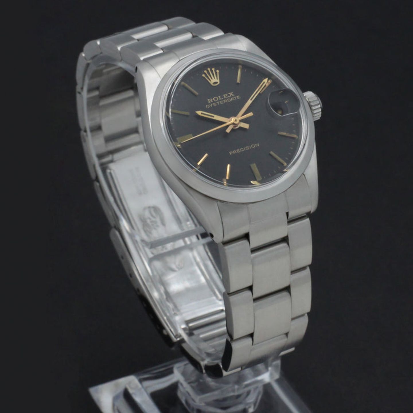 Rolex Oyster Precision 6466 (1960) - Zwart wijzerplaat 31mm Staal (3/7)