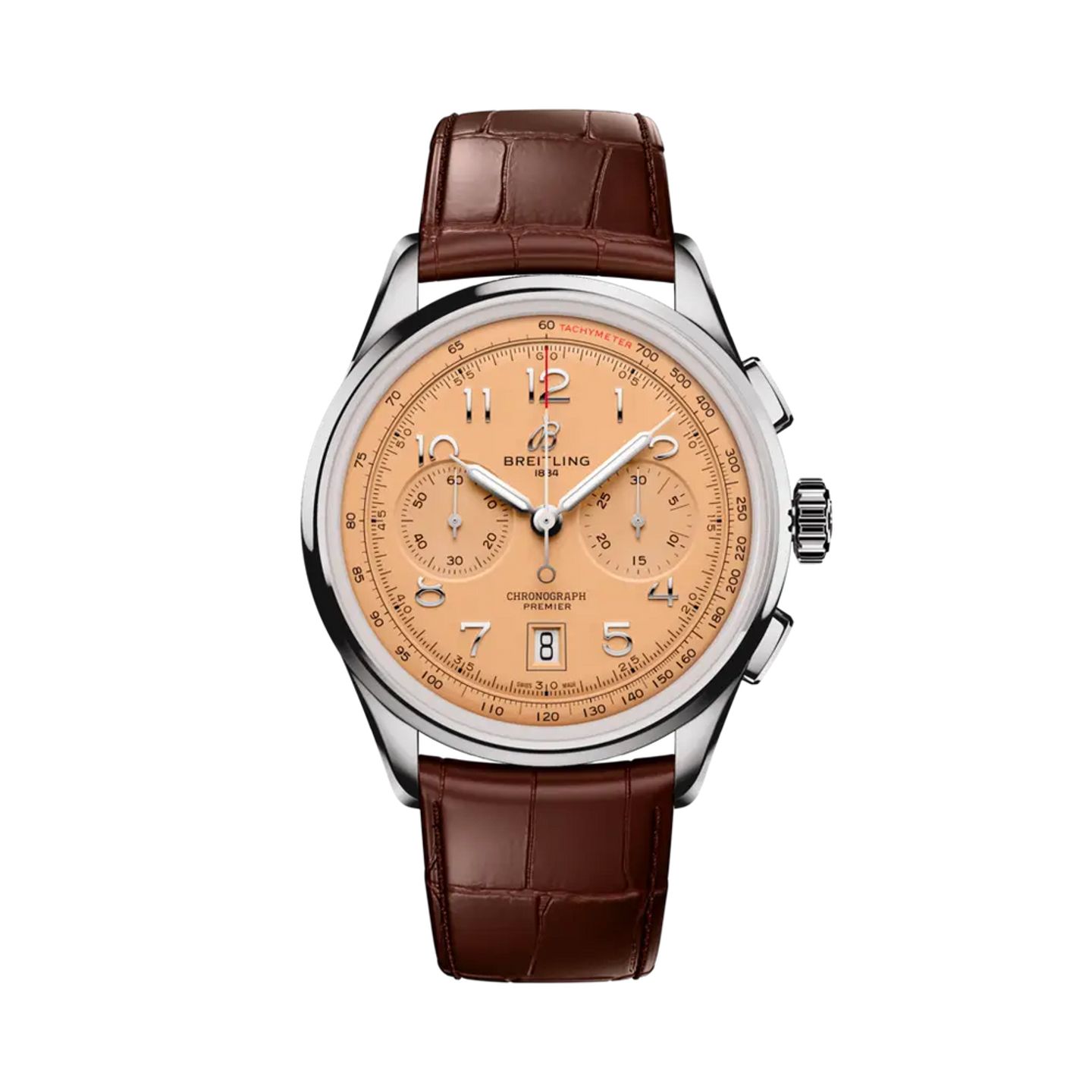 Breitling Premier AB0145331K1P2 (2025) - Oranje wijzerplaat 42mm Staal (1/1)