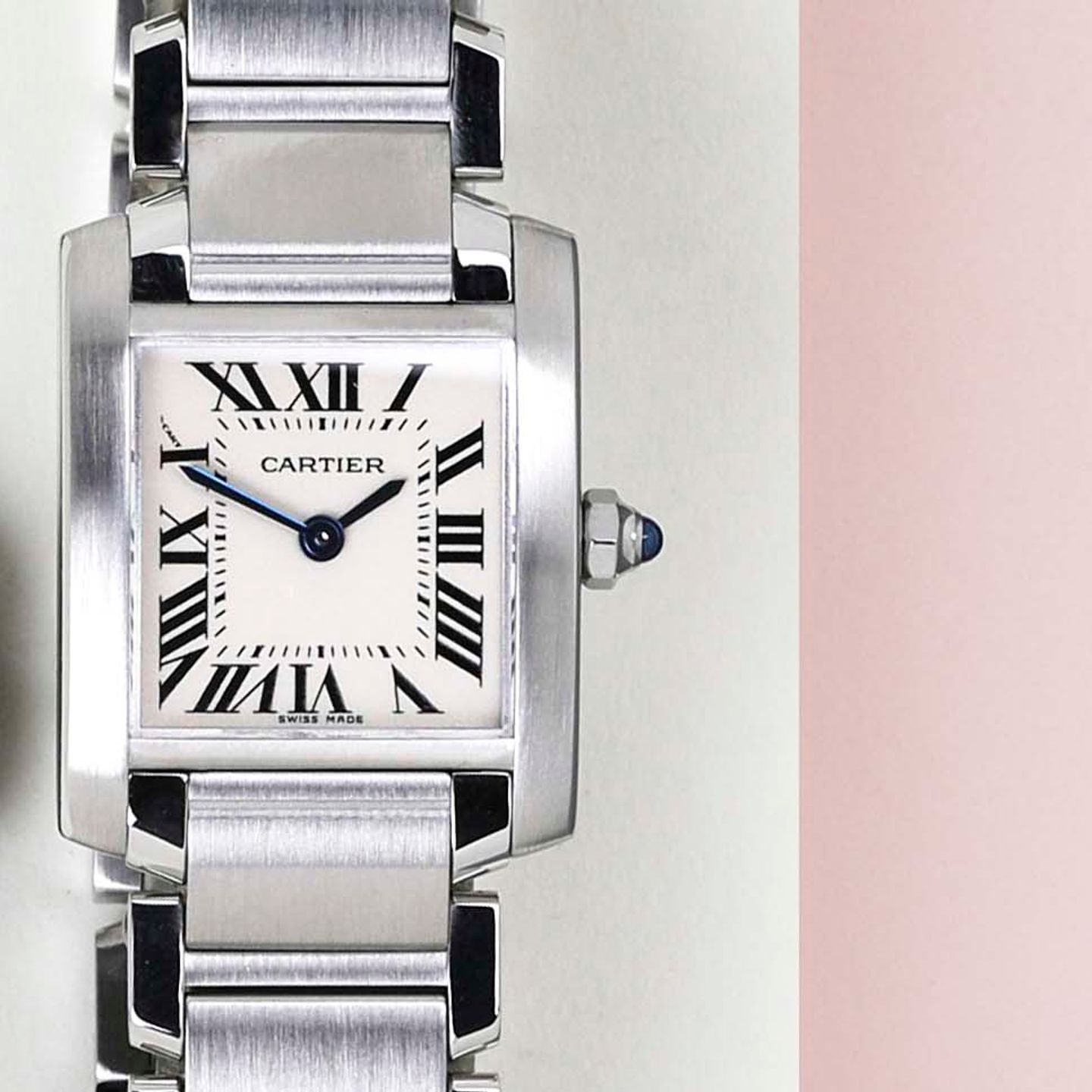 Cartier Tank Française W51008Q3 (1999) - Wit wijzerplaat 20mm Staal (5/8)