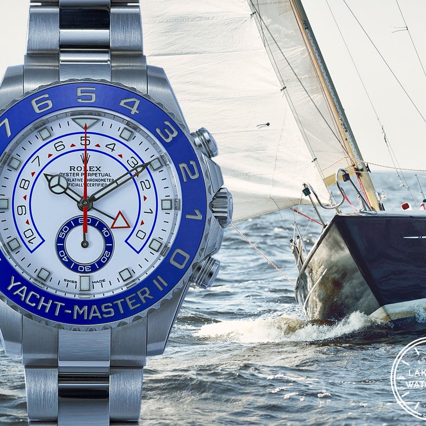 Rolex Yacht-Master II 116680 (2021) - White dial 44 mm Steel case (1/3)