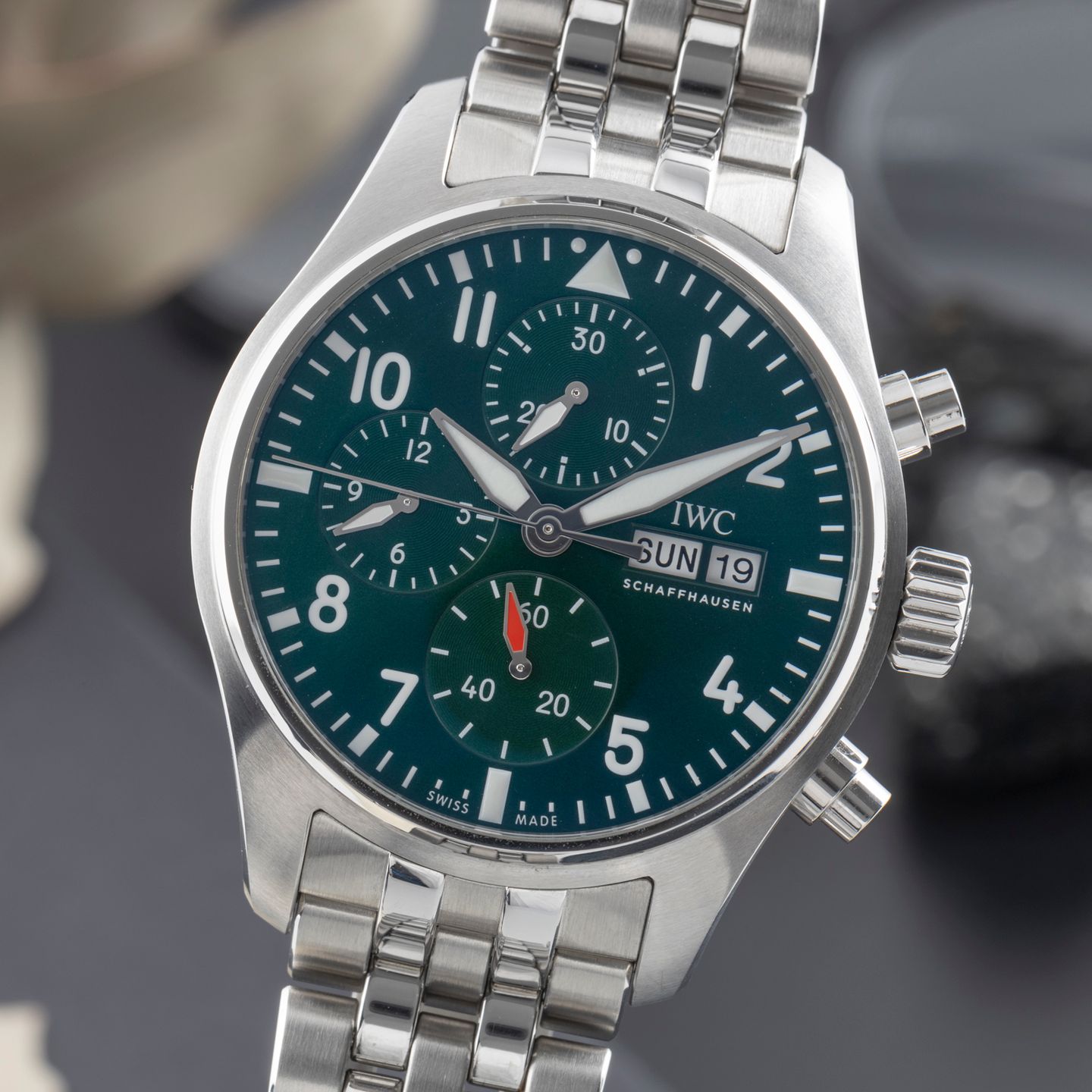 IWC Pilot Chronograph IW388104 (Unknown (random serial)) - Blue dial 41 mm Steel case (3/8)