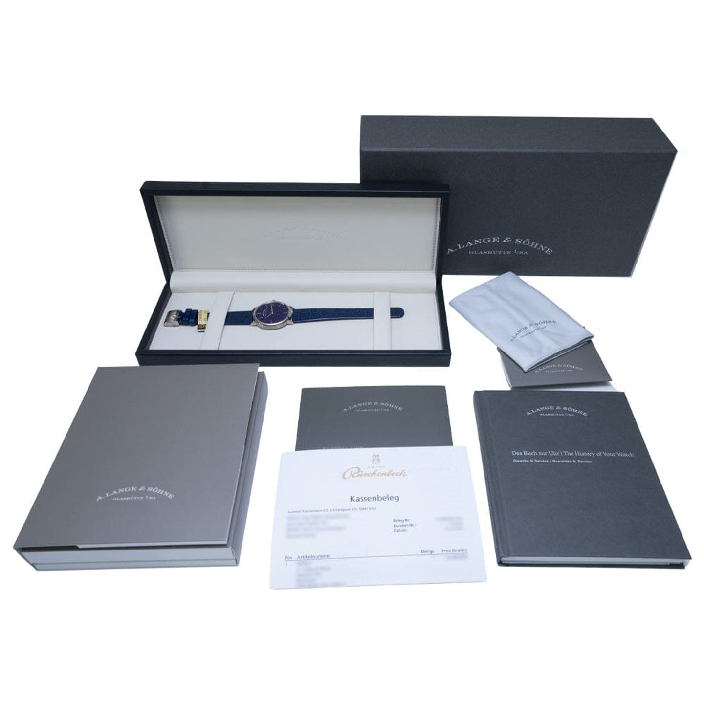 A. Lange & Söhne Saxonia 205.086 (2021) - Blue dial 37 mm White Gold case (7/8)