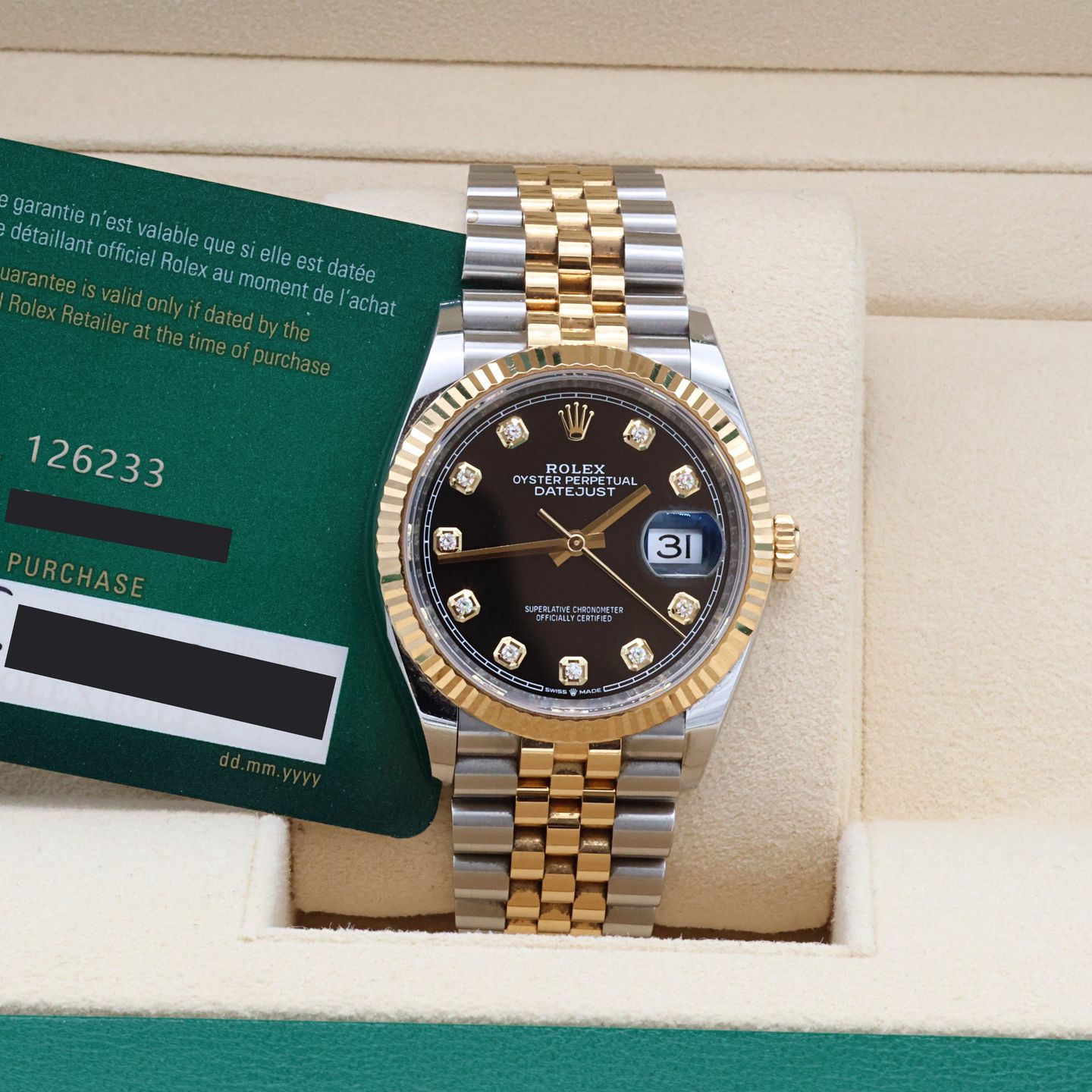 Rolex Datejust 36 126233 (Unknown (random serial)) - Black dial 36 mm Gold/Steel case (6/8)