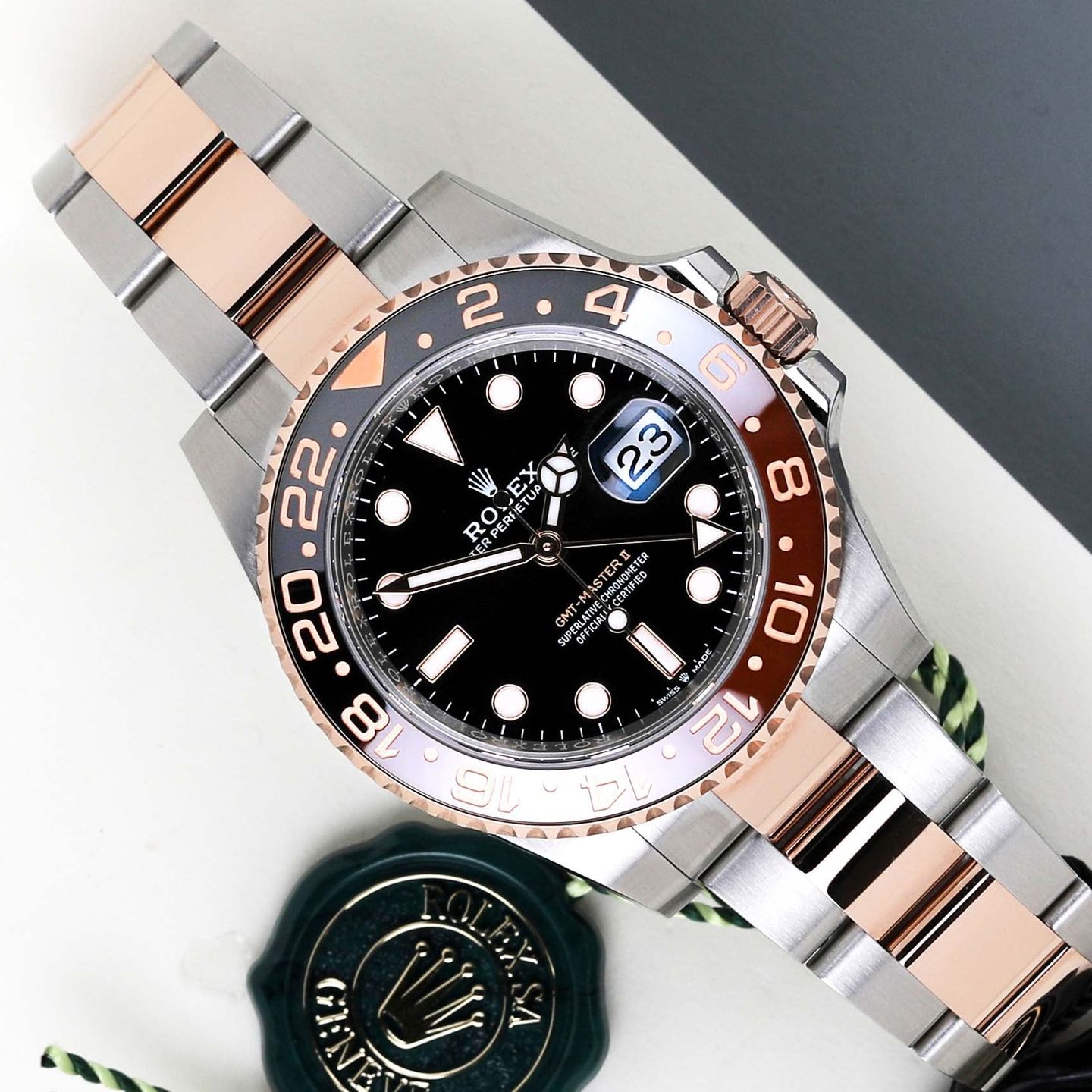 Rolex GMT-Master II 126711CHNR (2024) - Zwart wijzerplaat 40mm Goud/Staal (1/8)