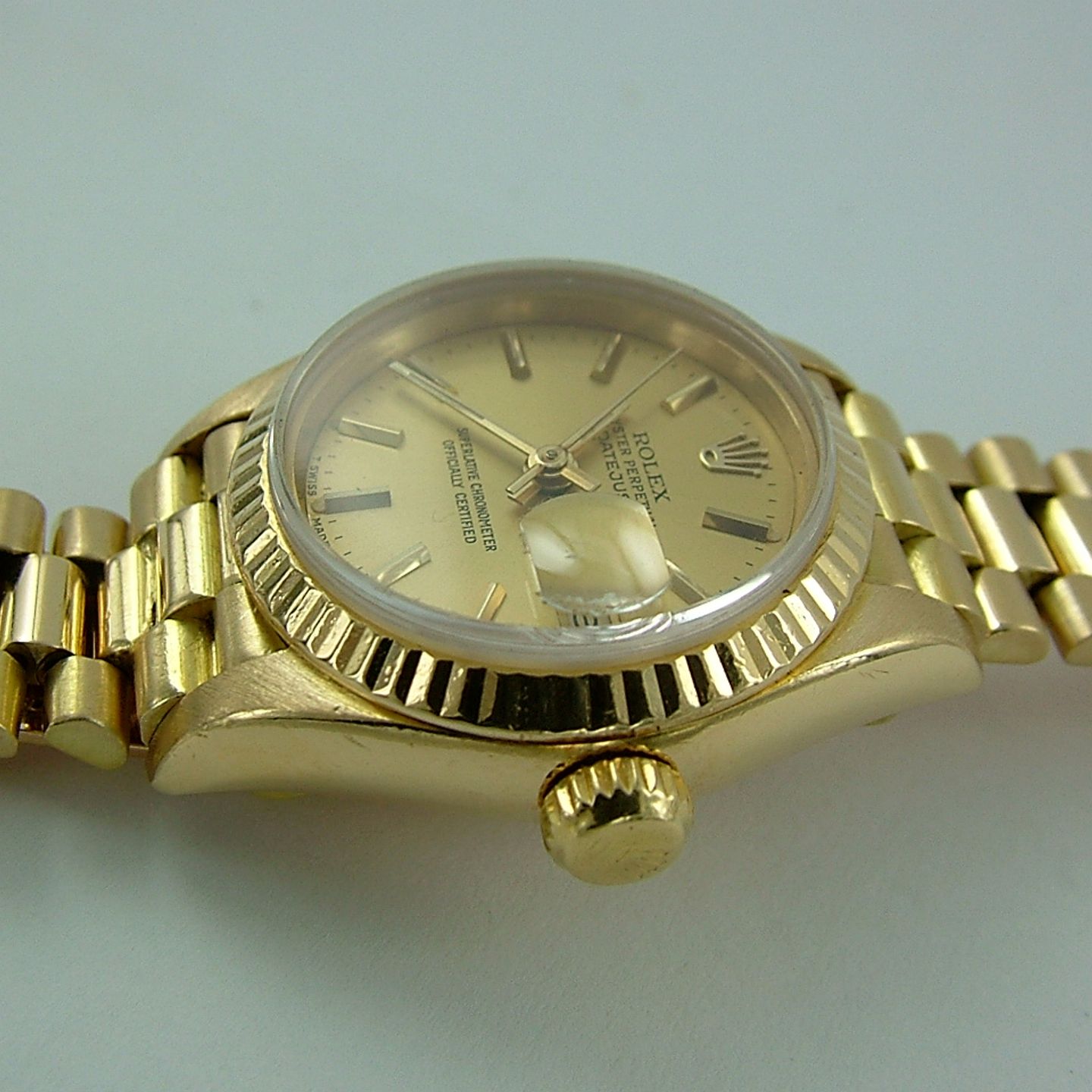 Rolex Lady-Datejust 69178 (1987) - Champagne dial 26 mm Yellow Gold case (5/6)