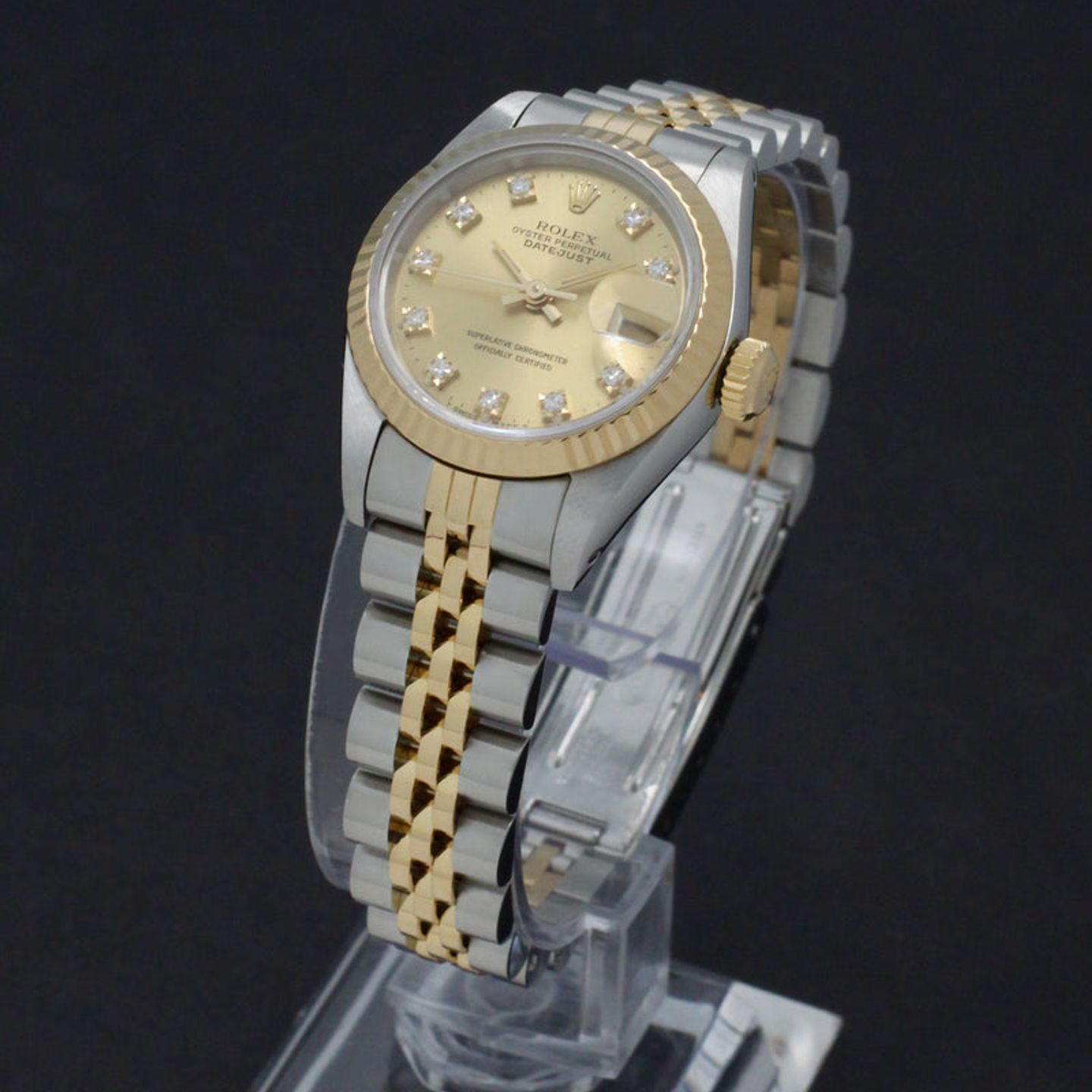 Rolex Lady-Datejust 69173 (1988) - Gold dial 26 mm Gold/Steel case (5/7)