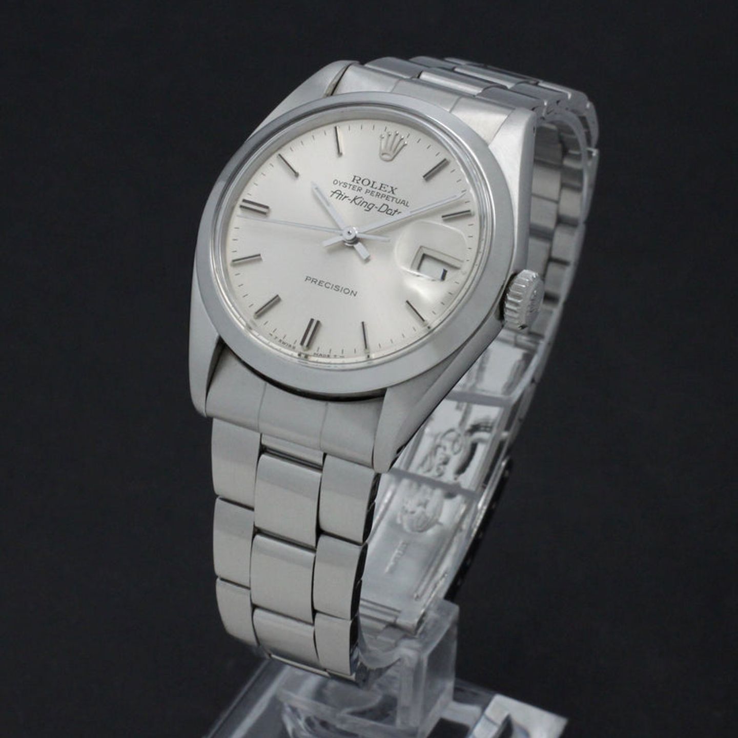 Rolex Air-King Date 5700 (1971) - Silver dial 34 mm Steel case (2/7)
