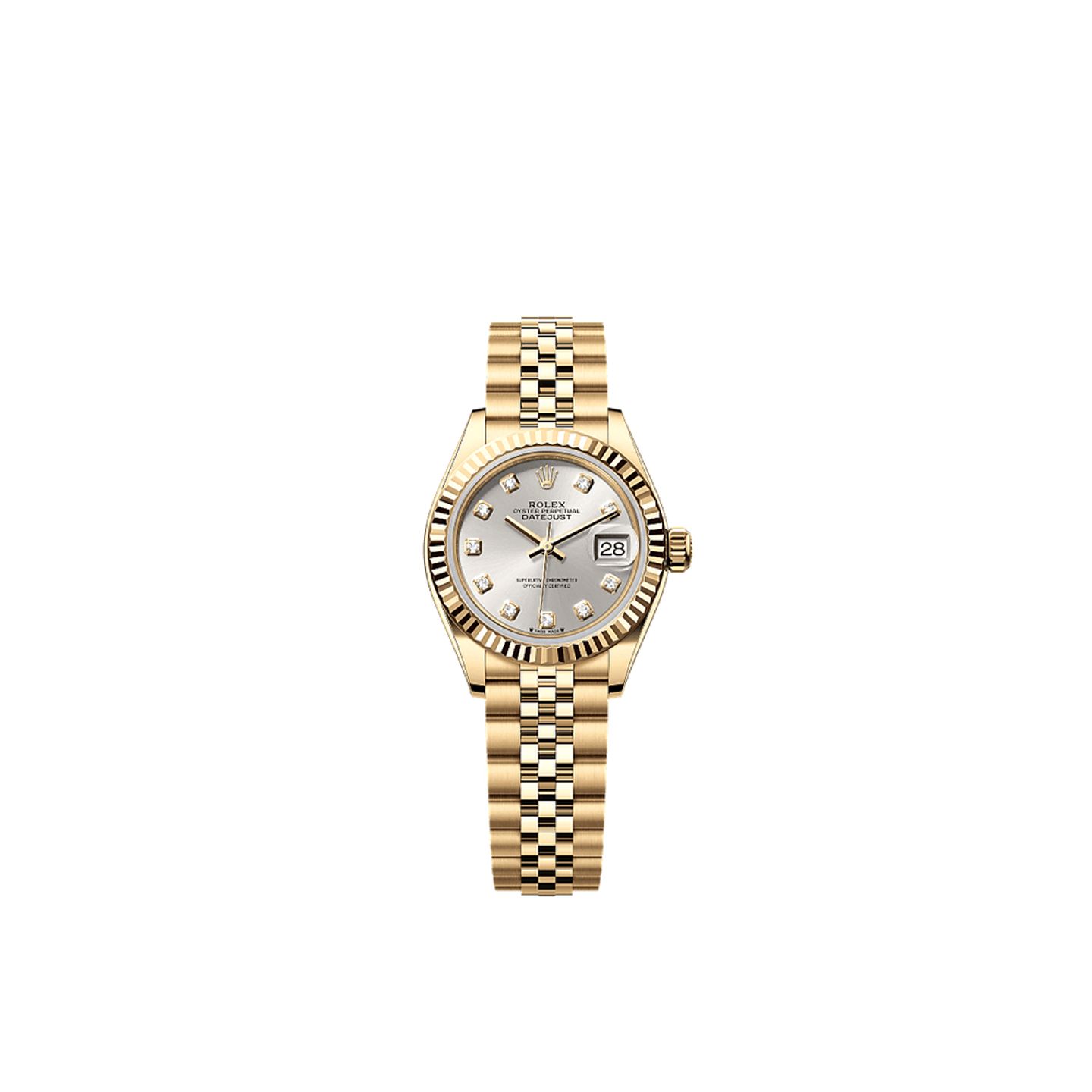 Rolex Lady-Datejust 279178 (2025) - Zilver wijzerplaat 28mm Geelgoud (1/1)