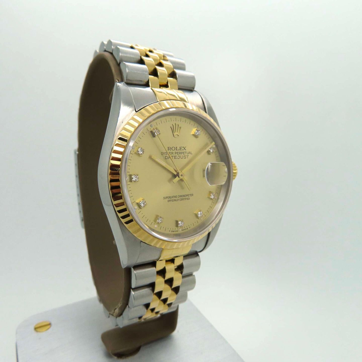 Rolex Datejust 36 16233 (1994) - Gold dial 36 mm Gold/Steel case (2/8)