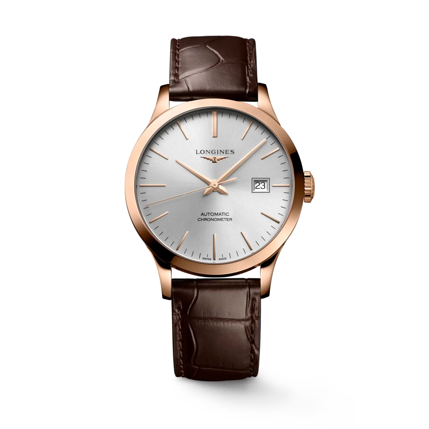 Longines Record L2.820.8.72.2 (2025) - Silver dial 39 mm Rose Gold case (1/1)