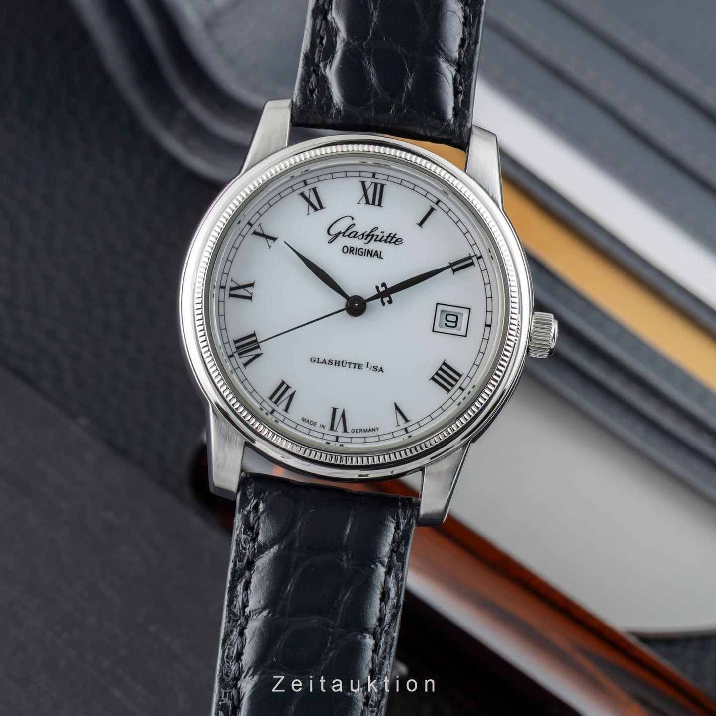 Glashütte Original Senator 1-39-11-05-03-04 (2000) - Wit wijzerplaat 38mm Staal (1/8)