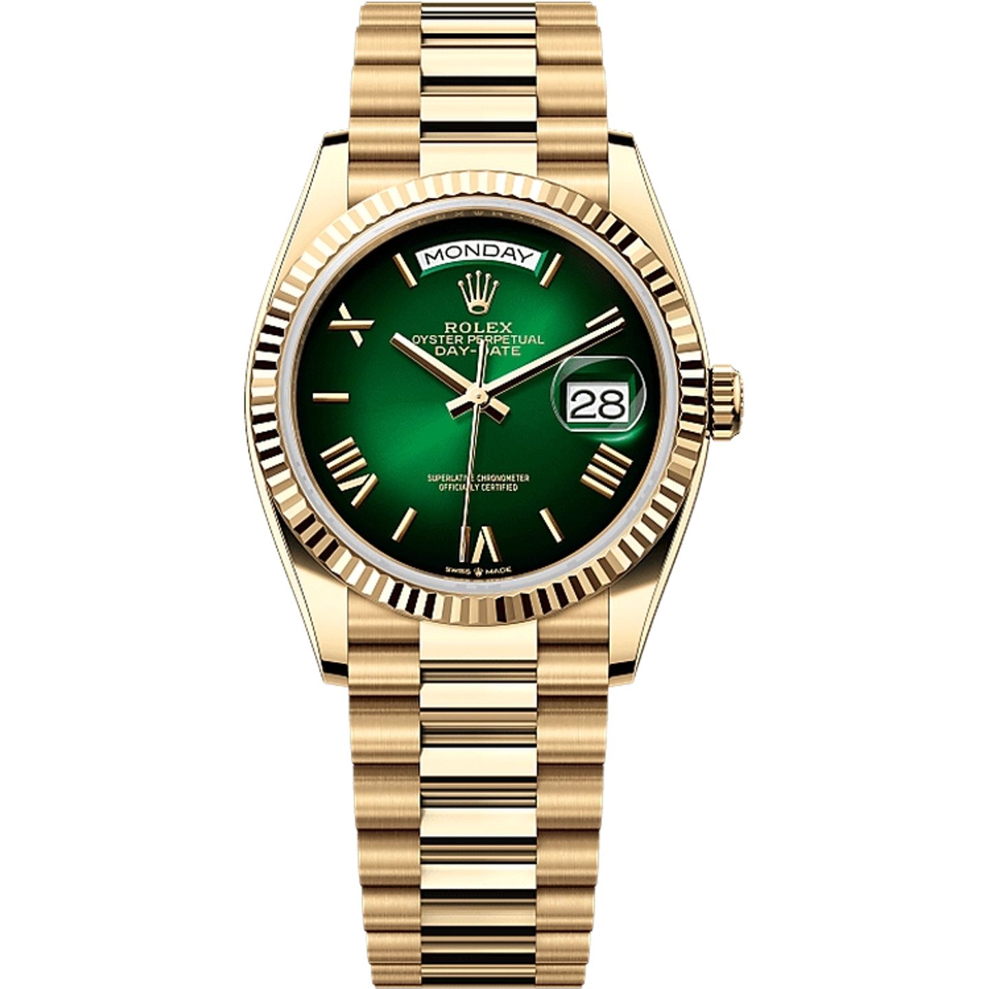 Rolex Day-Date 36 128238 (2025) - Groen wijzerplaat 36mm Geelgoud (1/1)