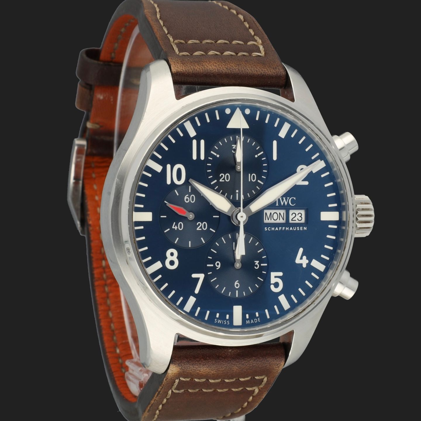 IWC Pilot Chronograph IW377714 (2016) - Blue dial 43 mm Steel case (4/8)