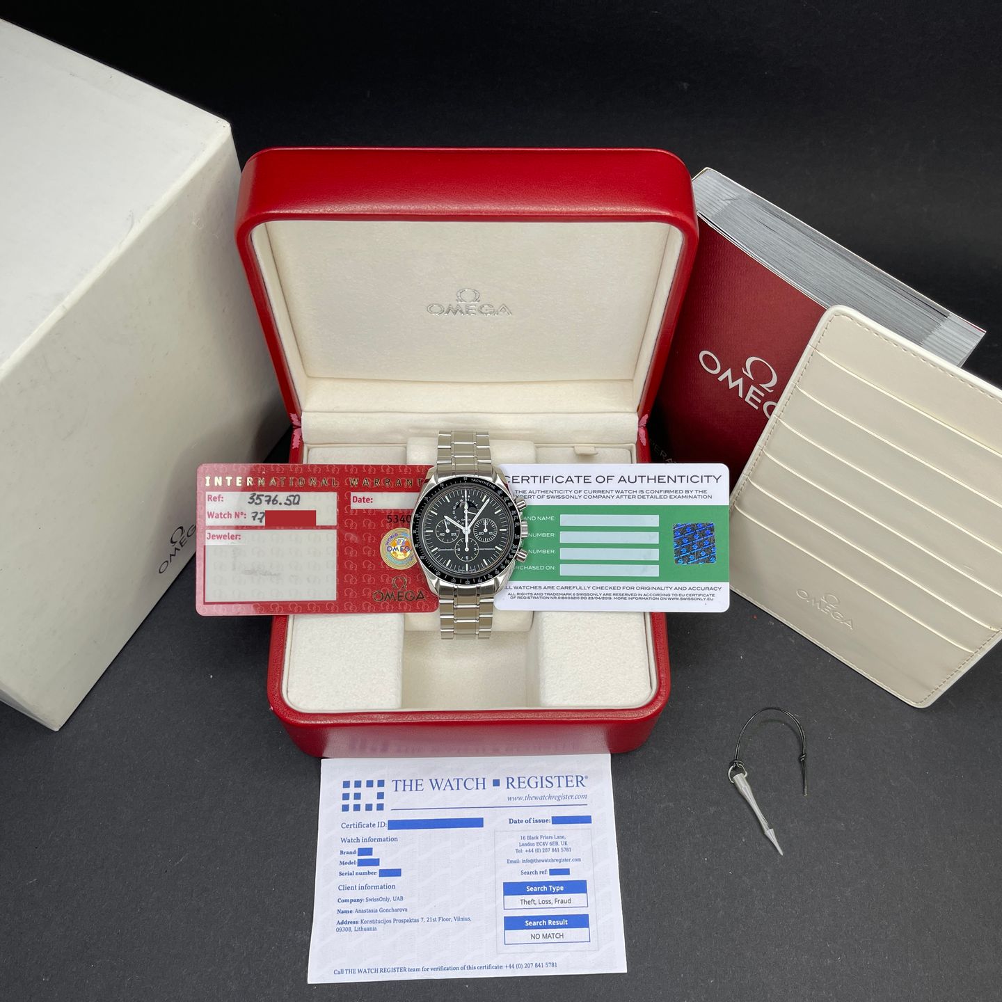 Omega Speedmaster Moonphase 3576.50 (Onbekend (willekeurig serienummer)) - Zwart wijzerplaat 42mm Staal (3/8)