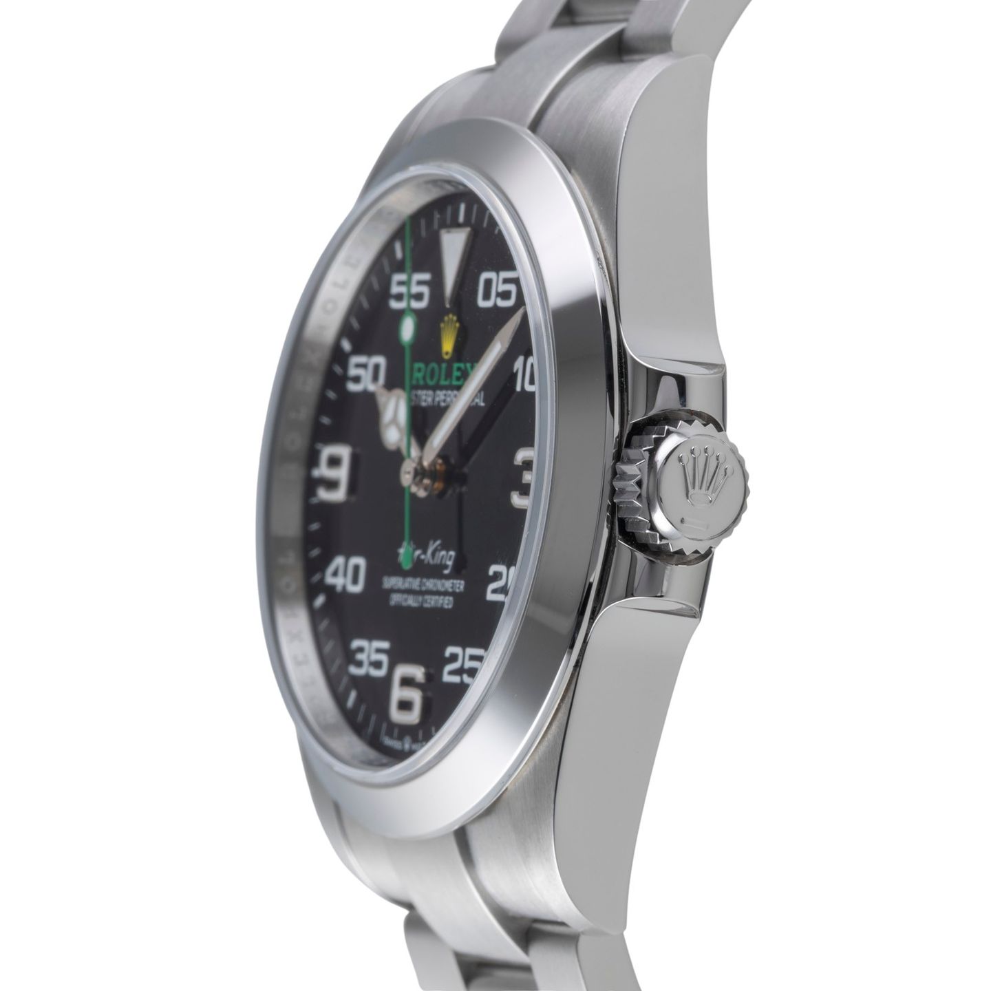 Rolex Air-King 126900 (Onbekend (willekeurig serienummer)) - Zwart wijzerplaat 40mm Staal (6/8)