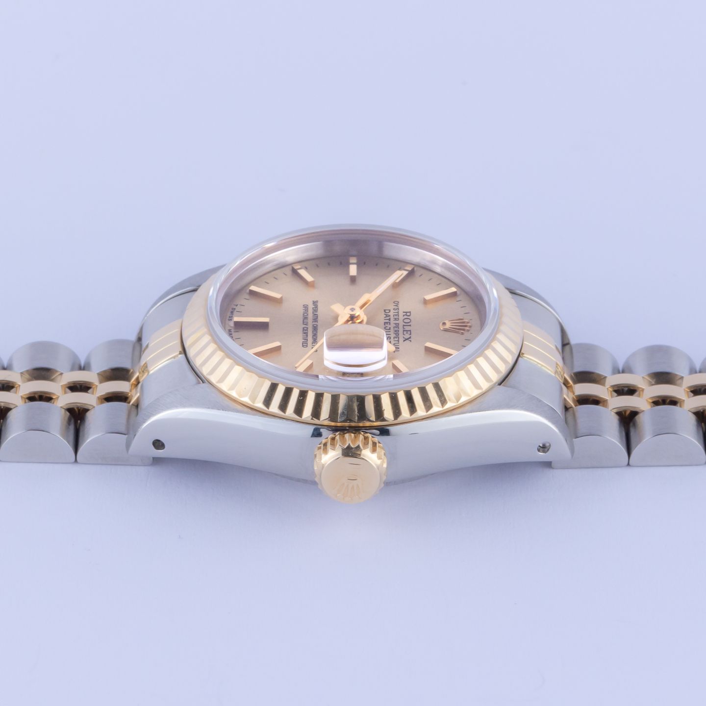 Rolex Lady-Datejust 69173 (1990) - Champagne wijzerplaat 26mm Goud/Staal (6/8)