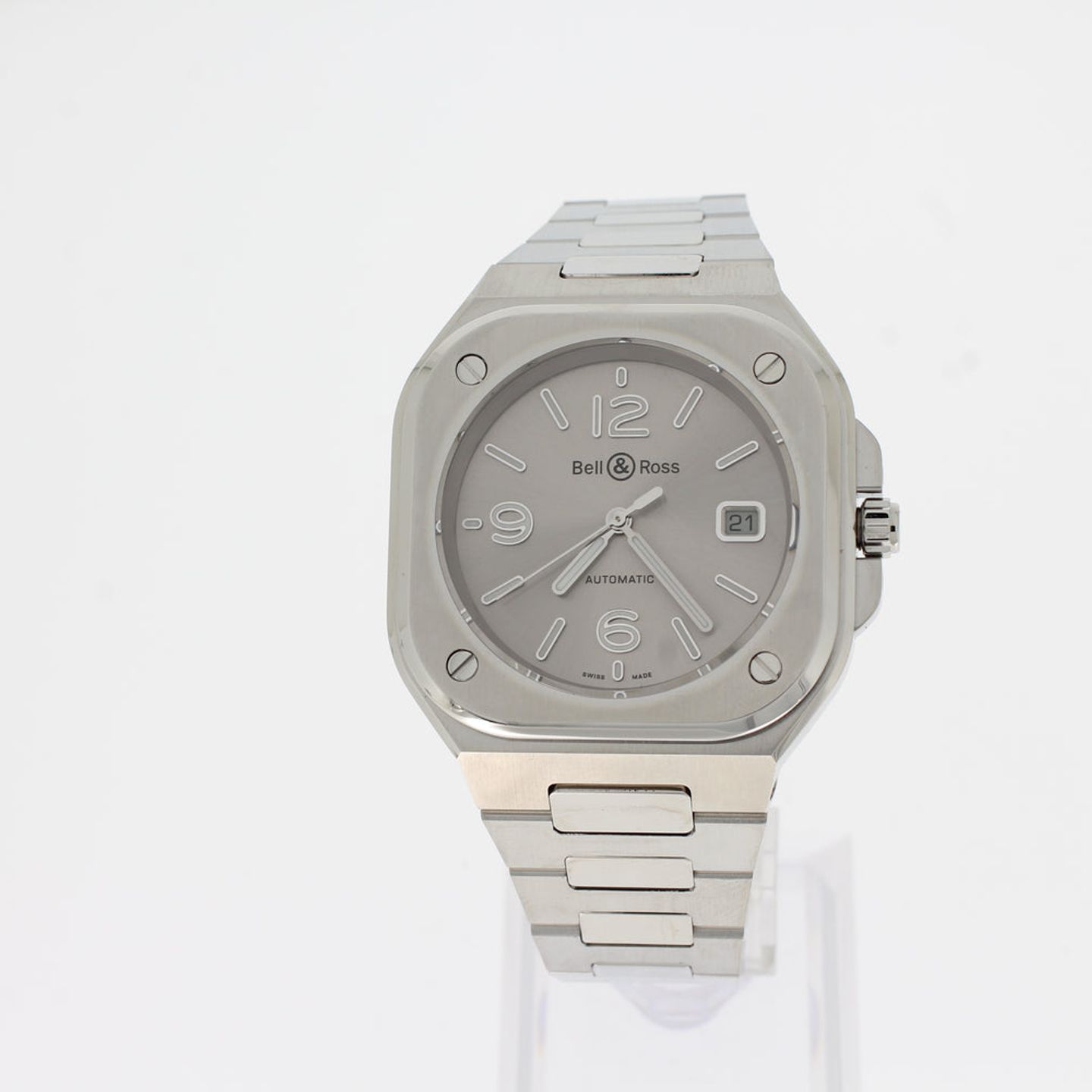 Bell & Ross BR 05 BR05A-GR-ST/SST (2025) - Zilver wijzerplaat 41mm Staal (1/4)