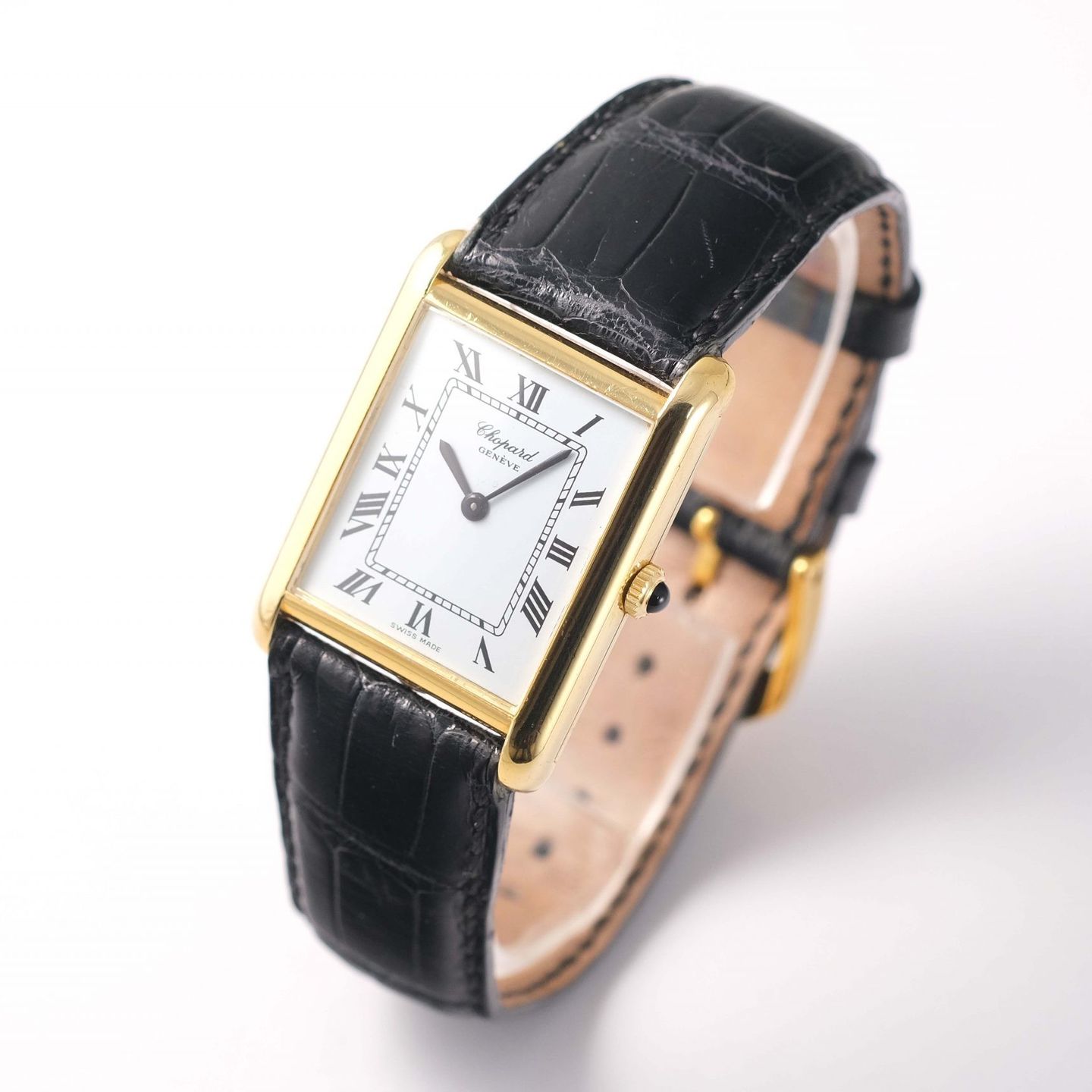 Chopard Tank 2012 (1980) - White dial 33 mm Yellow Gold case (3/8)