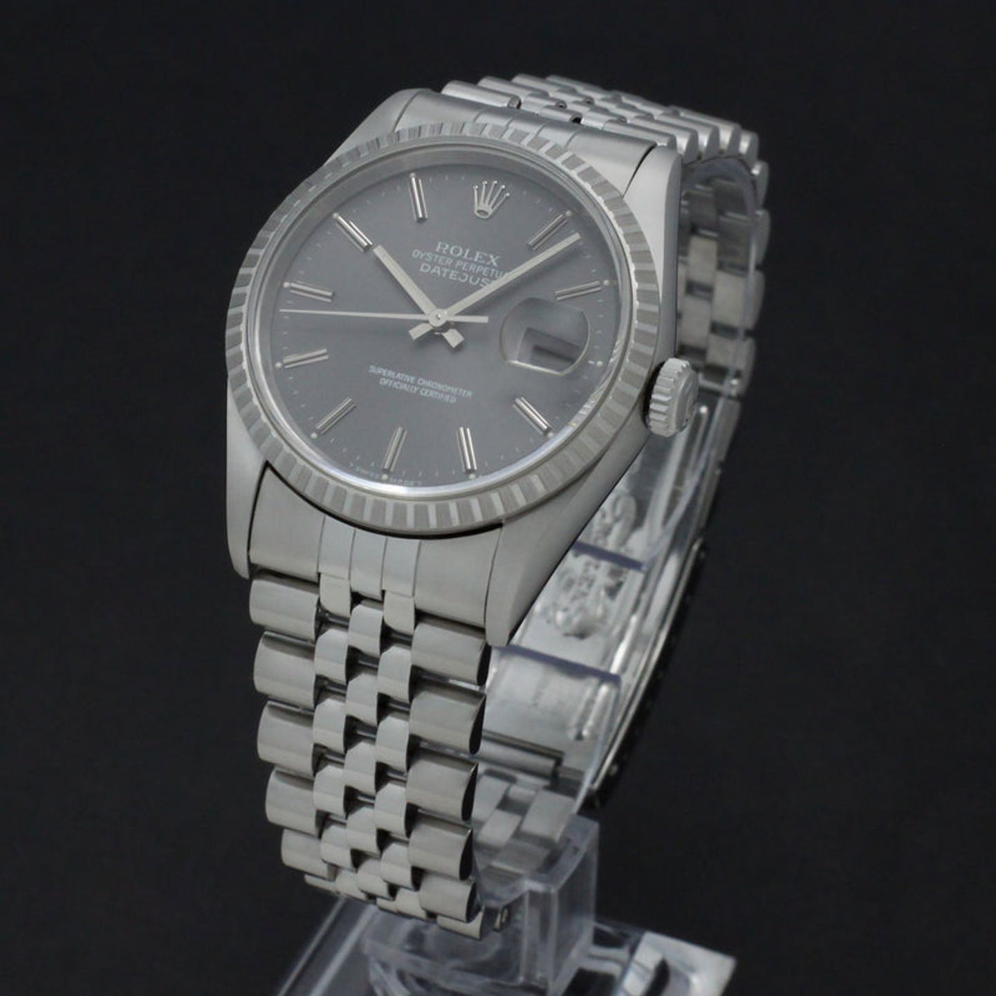 Rolex Datejust 36 16220 (1995) - Grijs wijzerplaat 36mm Staal (2/7)