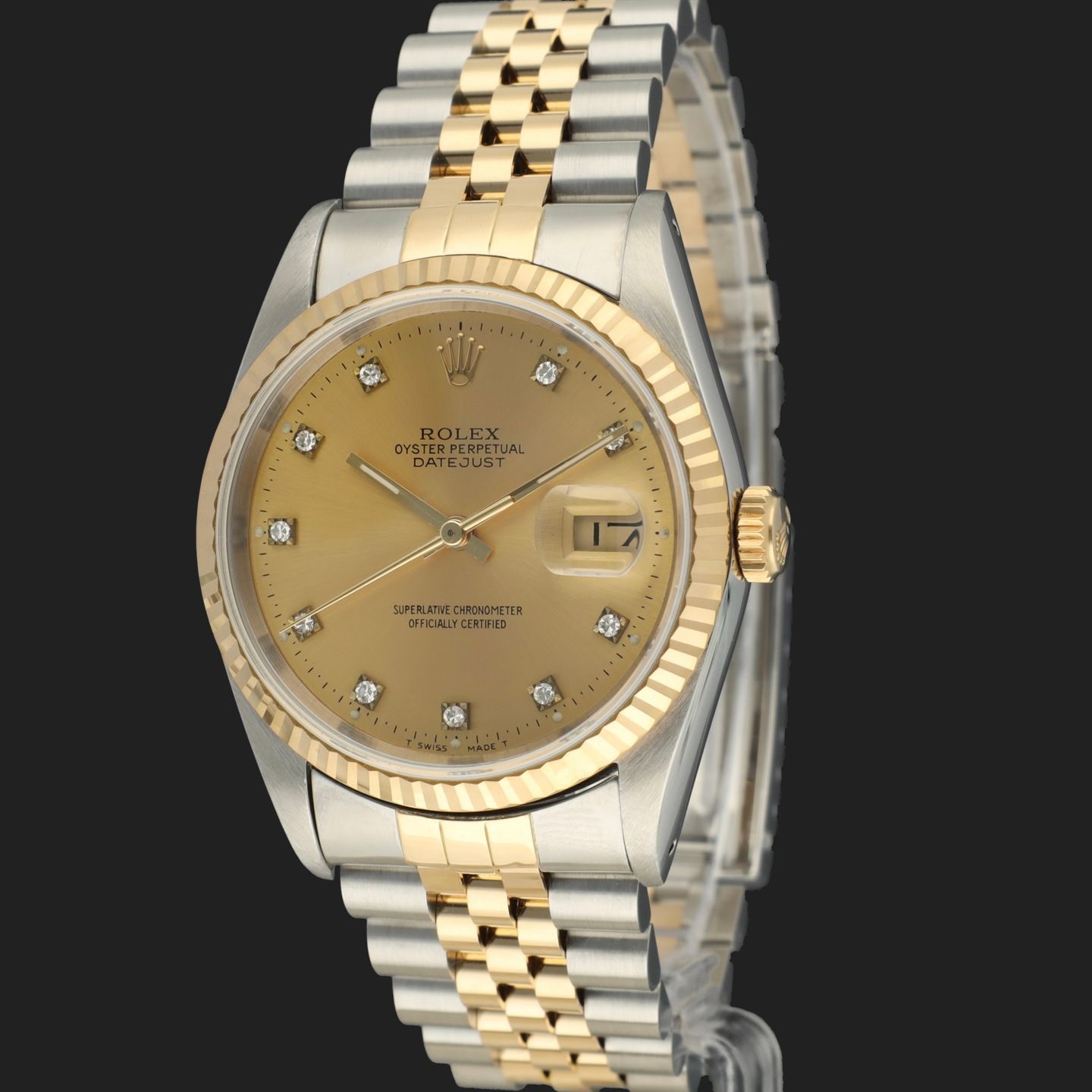 Rolex Datejust 36 16233 (1994) - Champagne dial 36 mm Gold/Steel case (1/8)