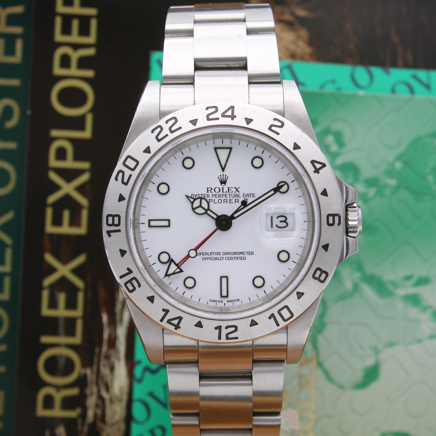Rolex Explorer II 16570 (2002) - White dial 40 mm Steel case (1/8)