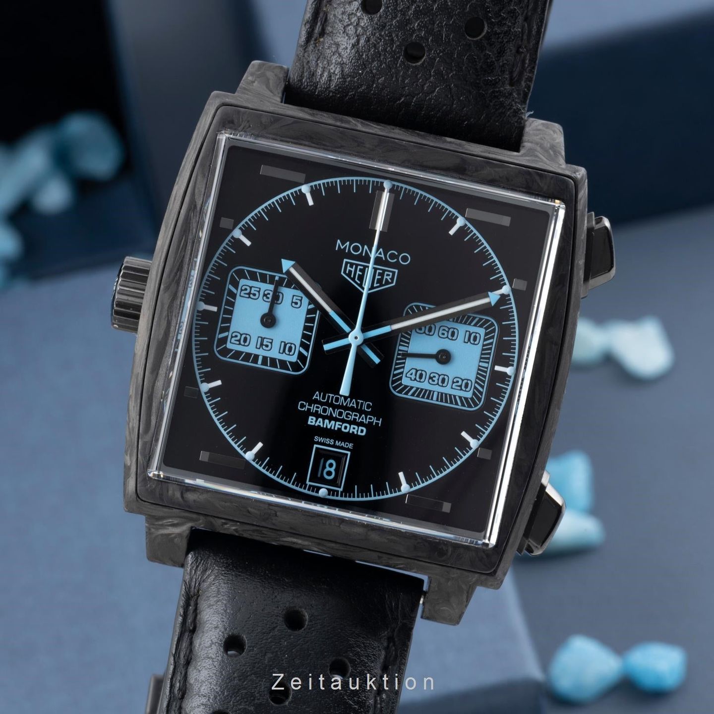 TAG Heuer Monaco CAW2190.FC6437 (Unknown (random serial)) - Black dial 39 mm Carbon case (1/8)