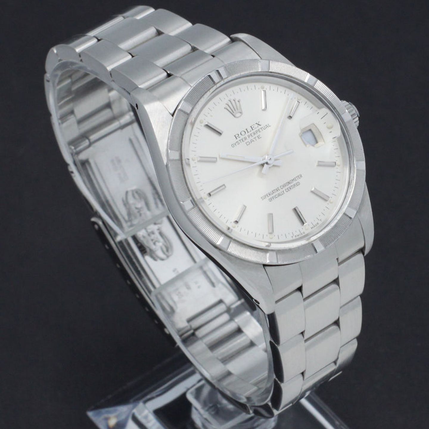 Rolex Oyster Perpetual Date 15010 (1989) - Silver dial 34 mm Steel case (3/8)