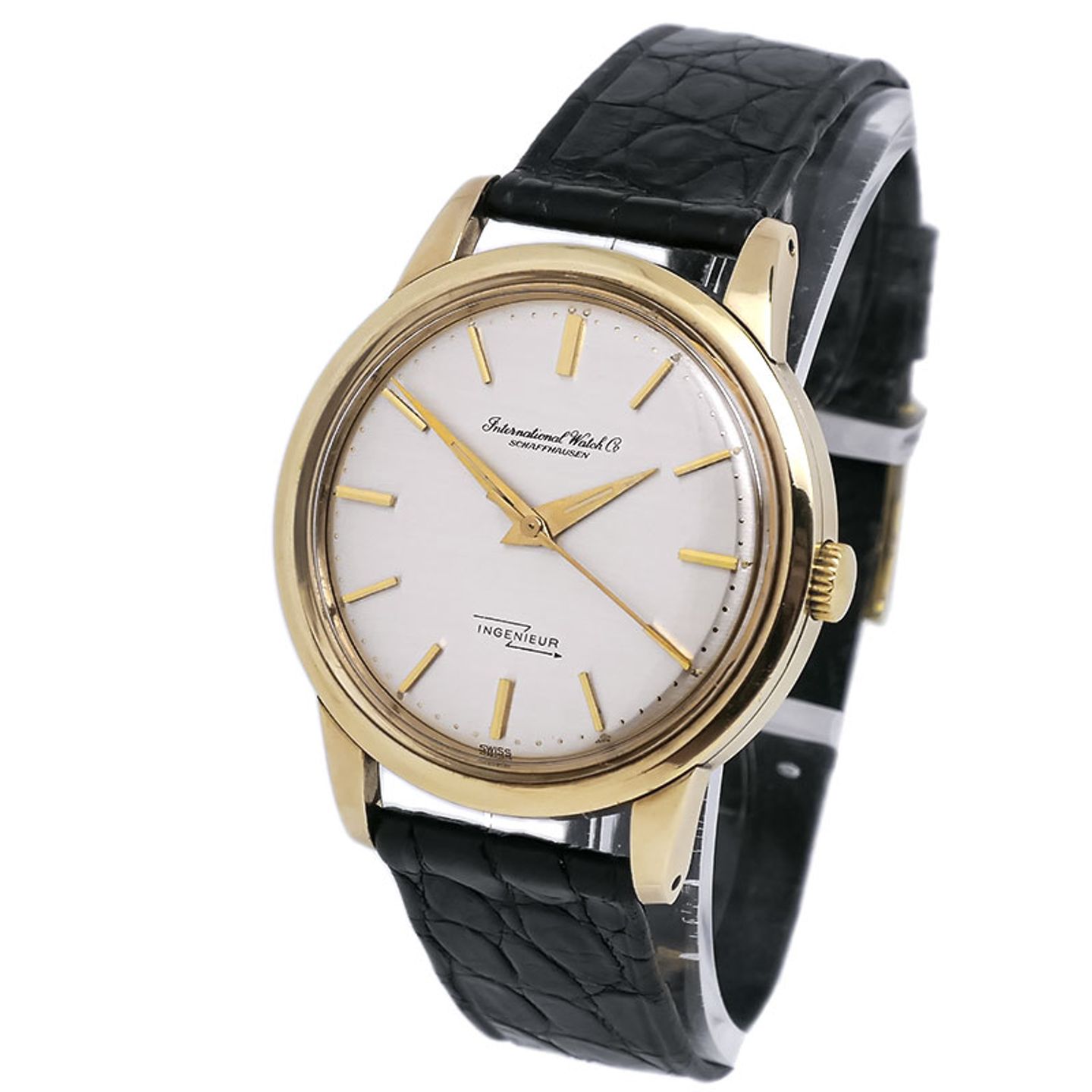 IWC Ingenieur 766A (1957) - Champagne wijzerplaat 36mm Geelgoud (2/6)