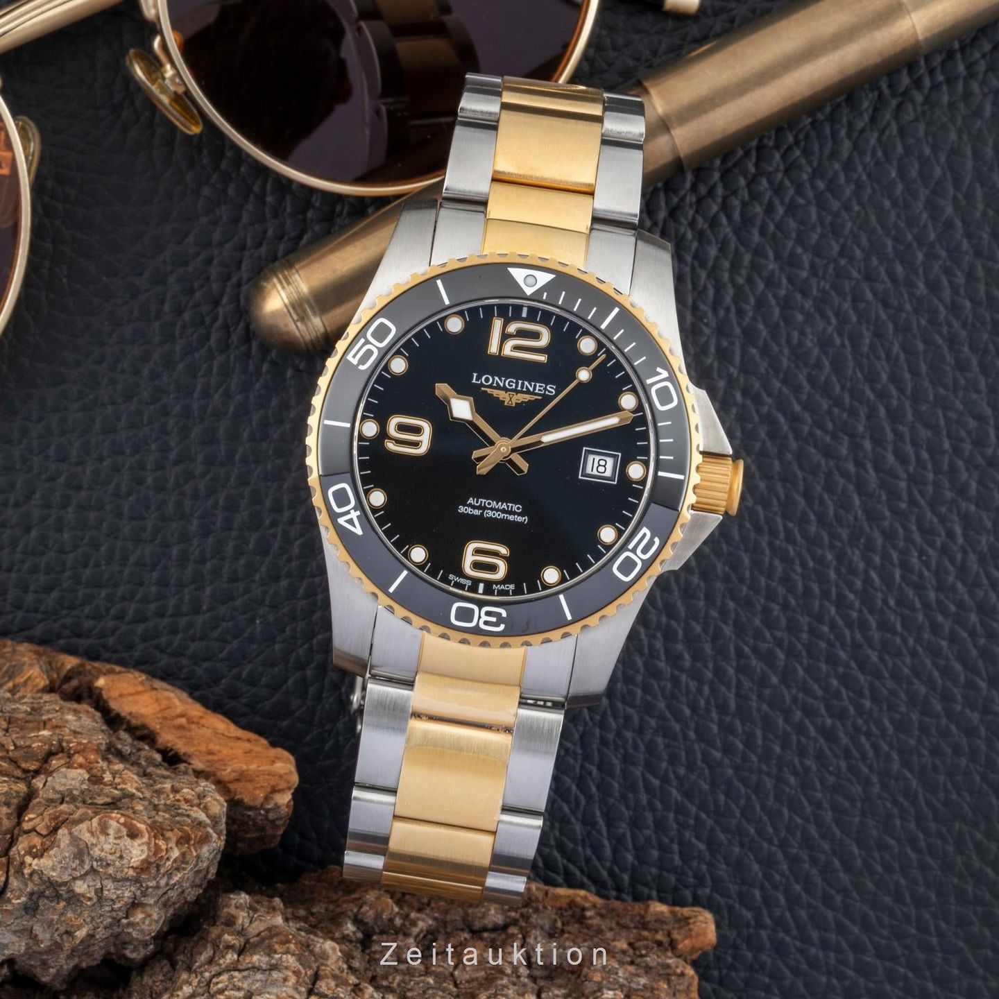 Longines HydroConquest L3.781.3.56.7 (Onbekend (willekeurig serienummer)) - Zwart wijzerplaat 41mm Staal (3/8)