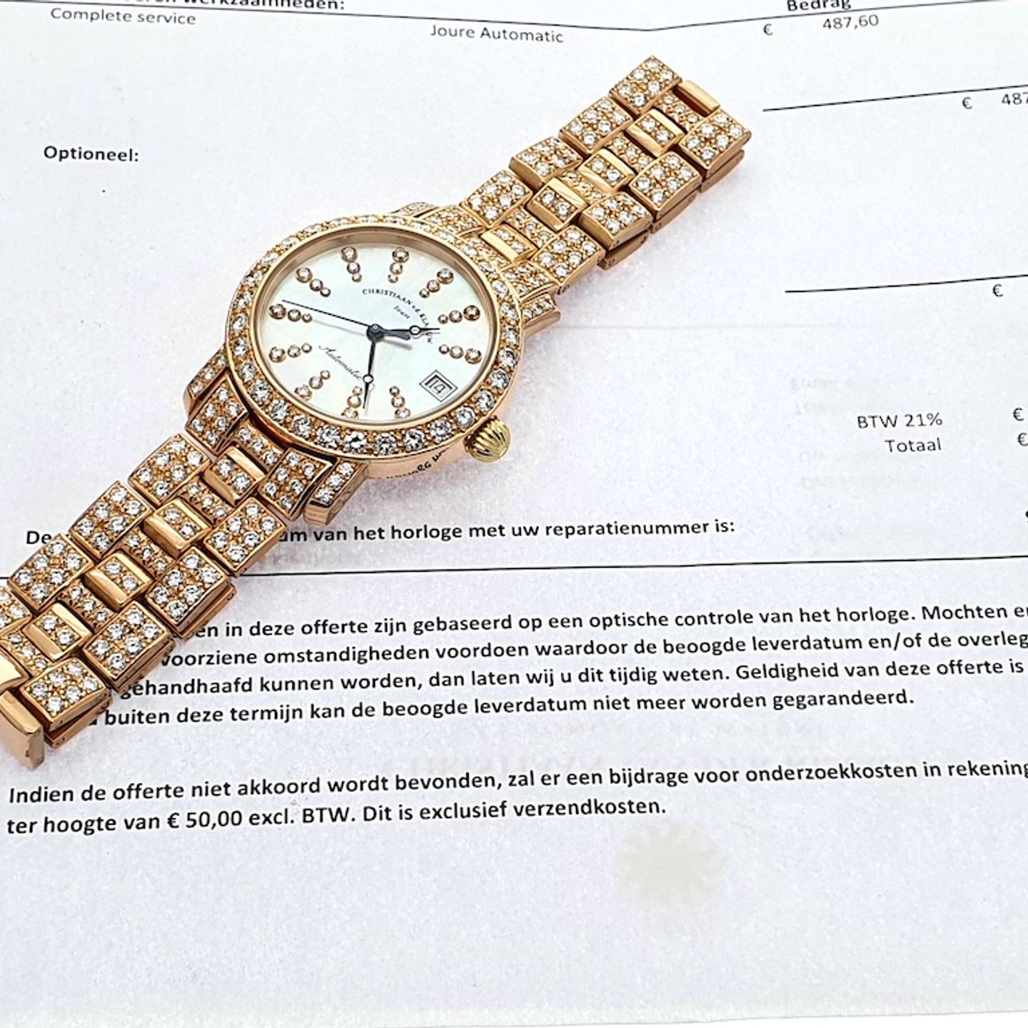 Christiaan vd Klaauw Real Moon Joure Unknown (2005) - Pearl dial 35 mm Yellow Gold case (6/8)