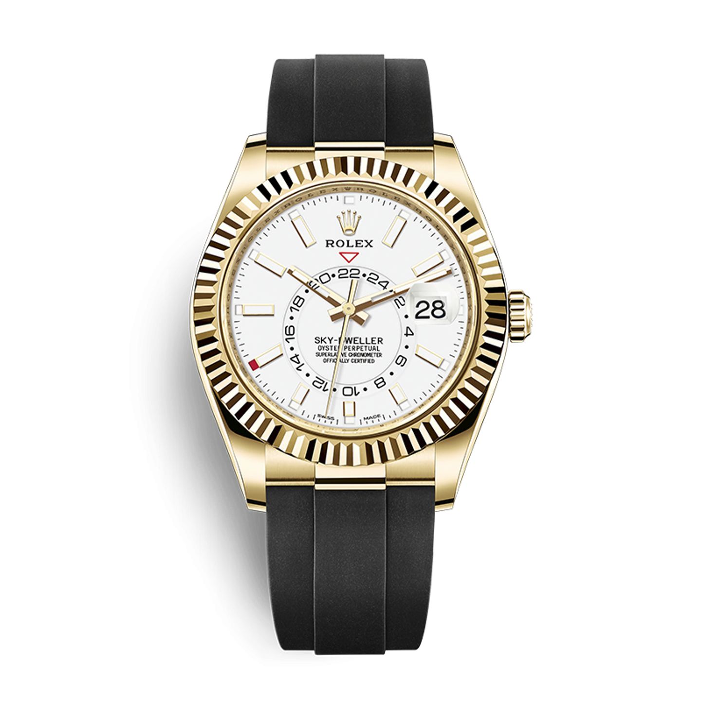 Rolex Sky-Dweller 326238 (2021) - White dial 42 mm Yellow Gold case (1/8)