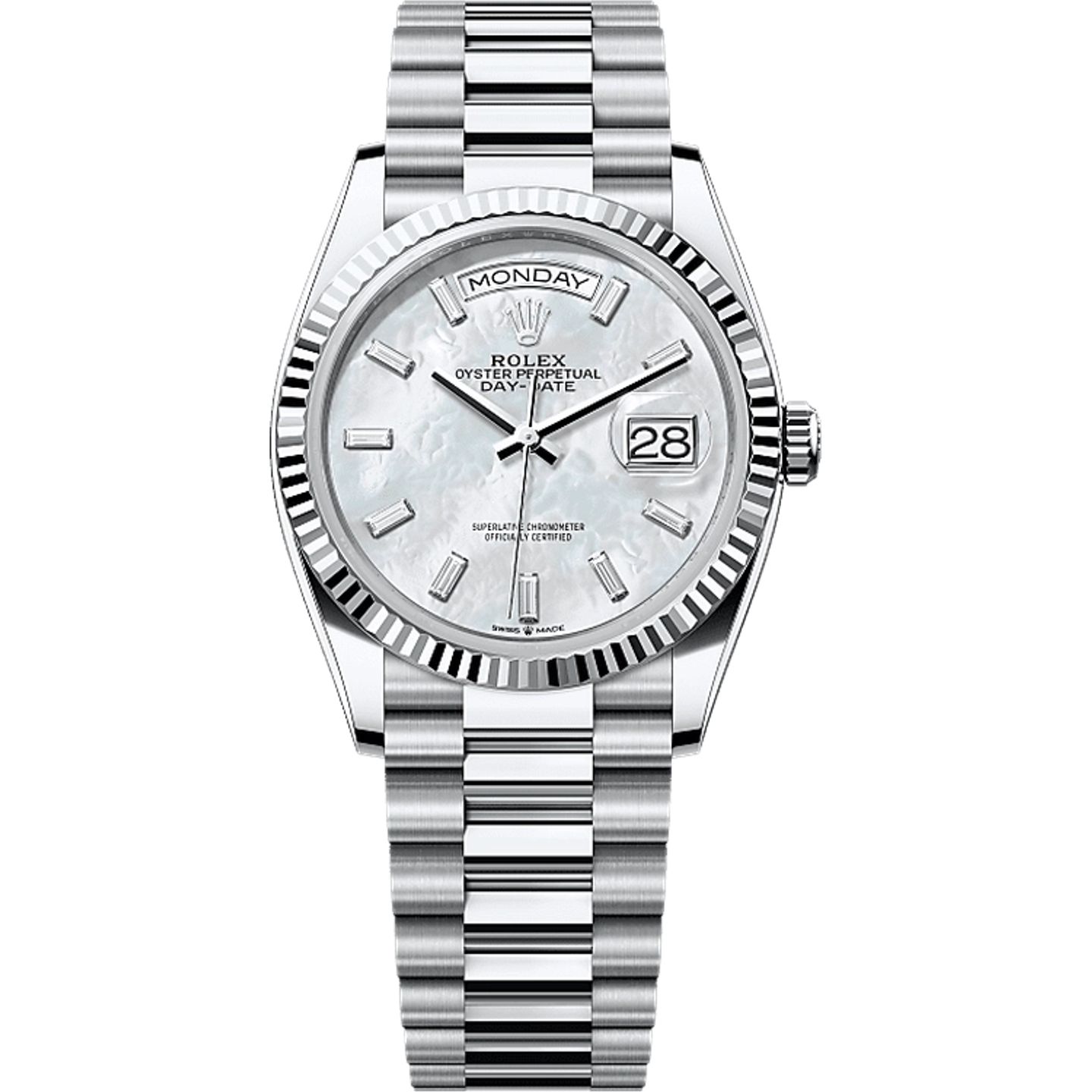 Rolex Day-Date 36 128236 (2025) - Wit wijzerplaat 36mm Platina (1/1)