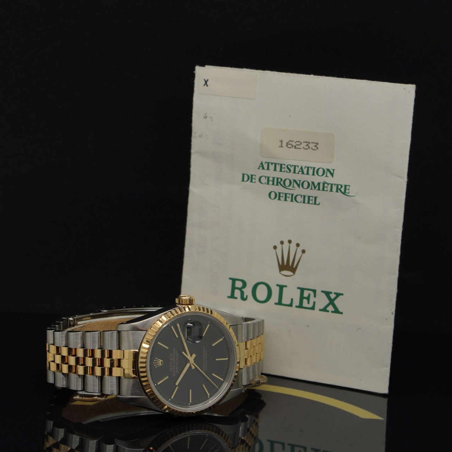 Rolex Datejust 36 16233 (1993) - Black dial 36 mm Gold/Steel case (5/7)