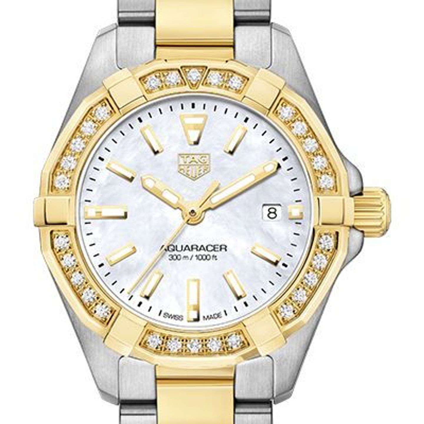 TAG Heuer Aquaracer Lady WBD1423.BB0321 (2024) - Wit wijzerplaat 27mm Staal (1/2)