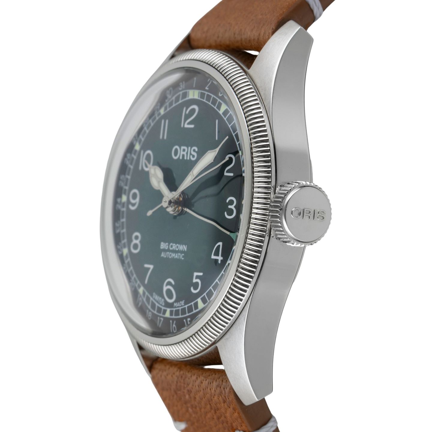Oris Big Crown Pointer Date 01 754 7779 4067-Set (Unknown (random serial)) - Green dial 38 mm Steel case (6/8)