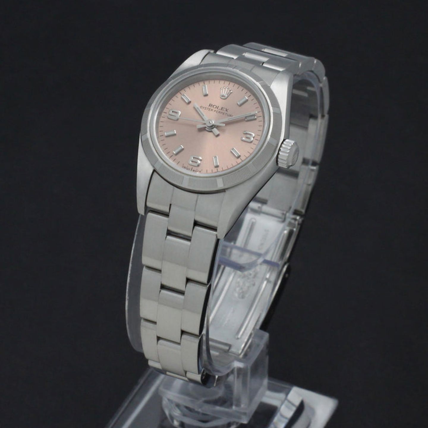 Rolex Oyster Perpetual 76030 (2000) - Roze wijzerplaat 26mm Staal (5/7)