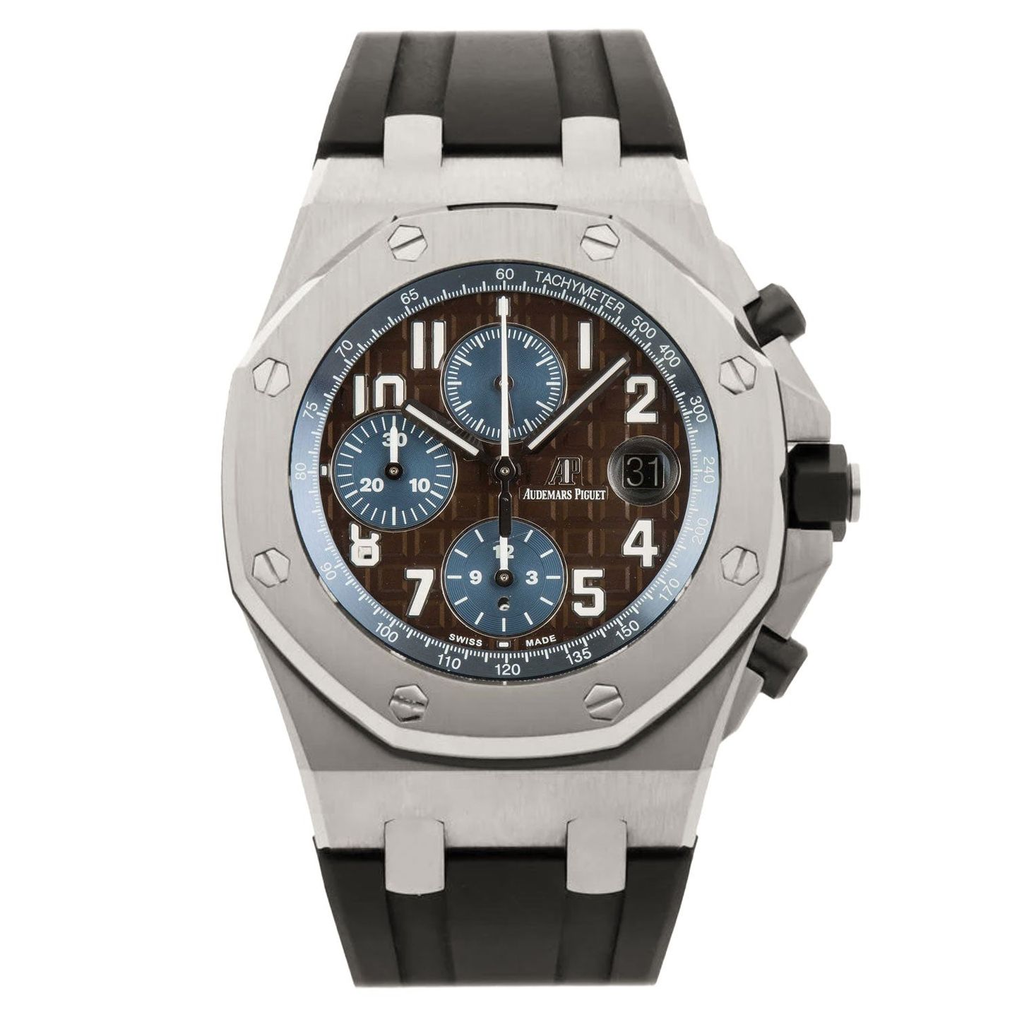 Audemars Piguet Royal Oak Offshore Chronograph 26470ST.OO.A099CR.01 (Onbekend (willekeurig serienummer)) - Bruin wijzerplaat 42mm Staal (1/4)