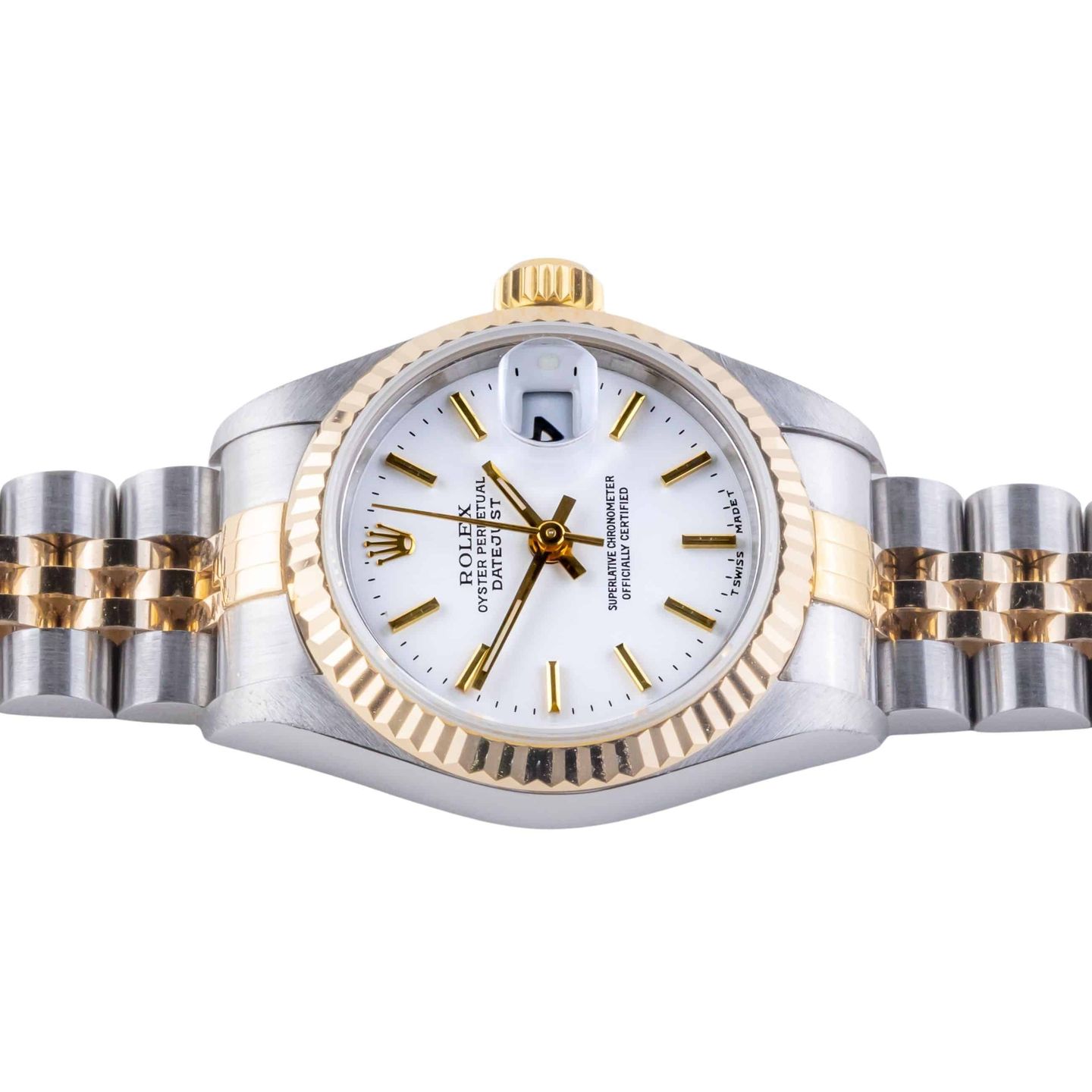Rolex Lady-Datejust 69173 (1997) - White dial 26 mm Gold/Steel case (5/8)