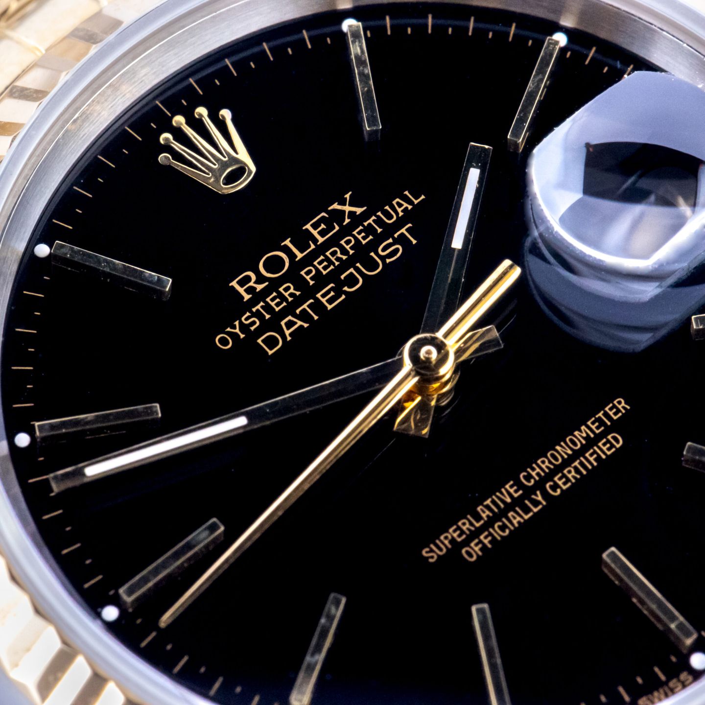 Rolex Datejust 36 16233 (1994) - Black dial 36 mm Gold/Steel case (2/8)