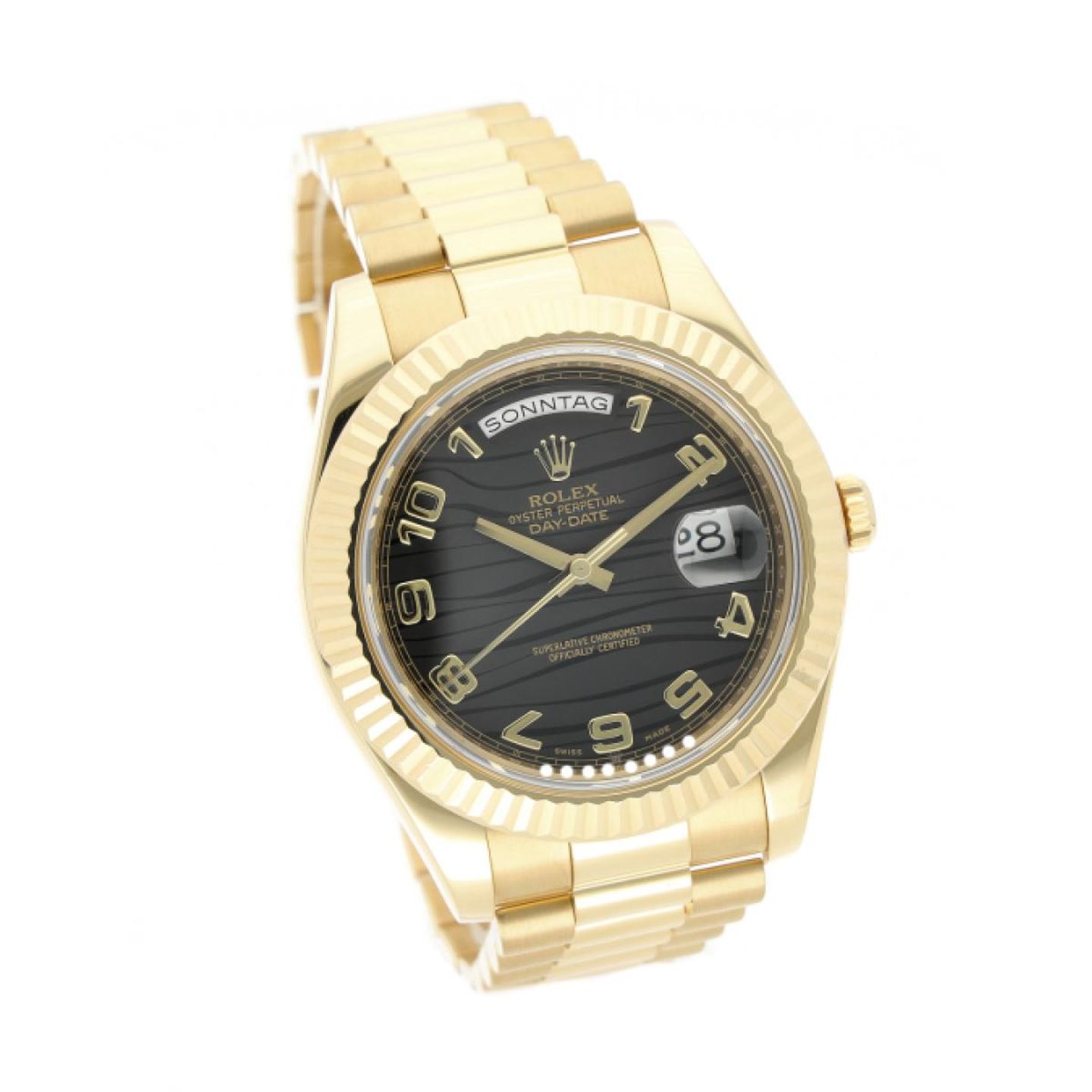 Rolex Day-Date II 218238 (2014) - Black dial 41 mm Yellow Gold case (2/5)