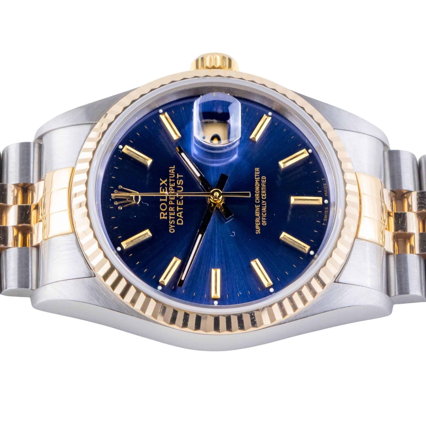Rolex Datejust 36 16233 (1993) - Blue dial 36 mm Gold/Steel case (5/8)