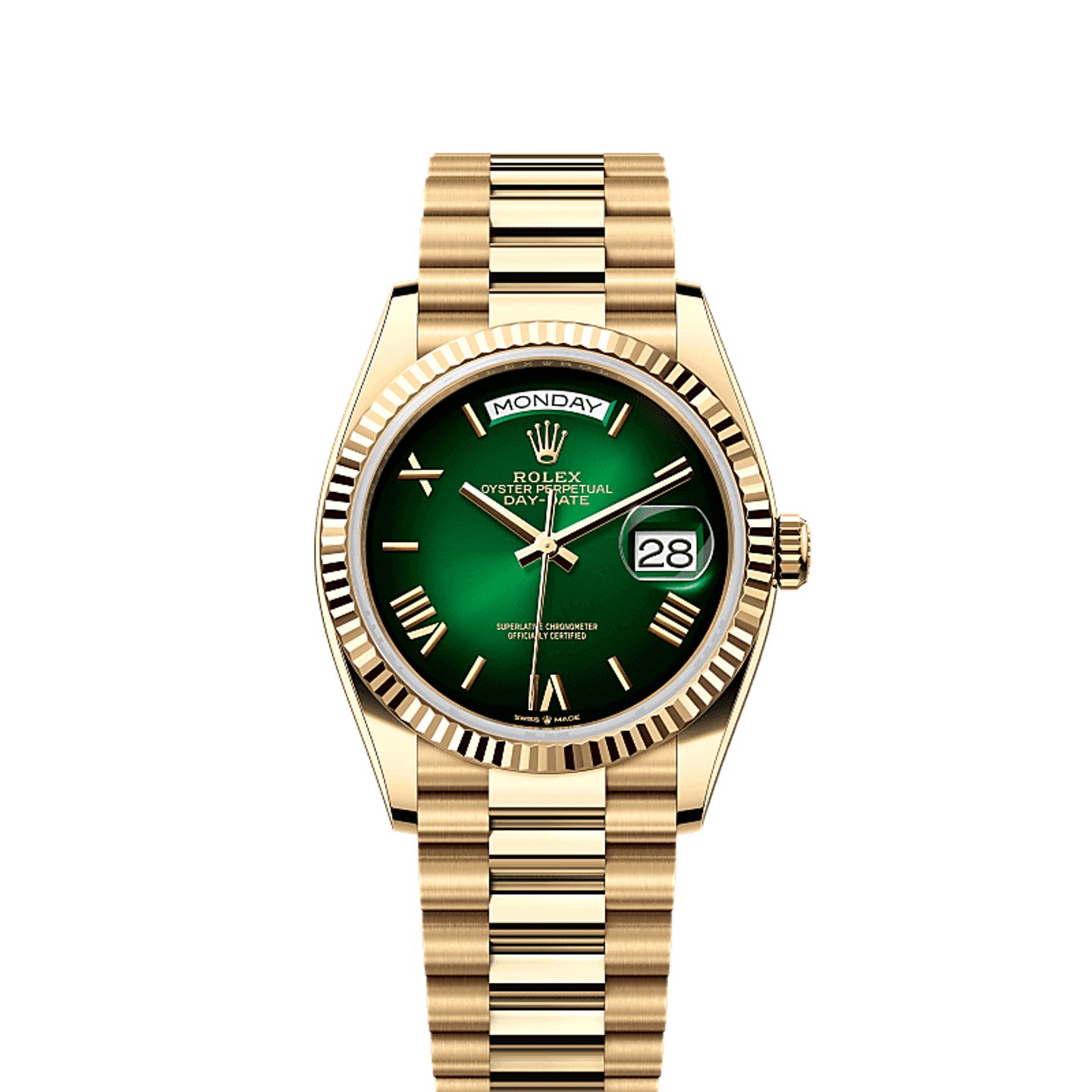 Rolex Day-Date 36 128238 (2025) - Groen wijzerplaat 36mm Geelgoud (1/1)
