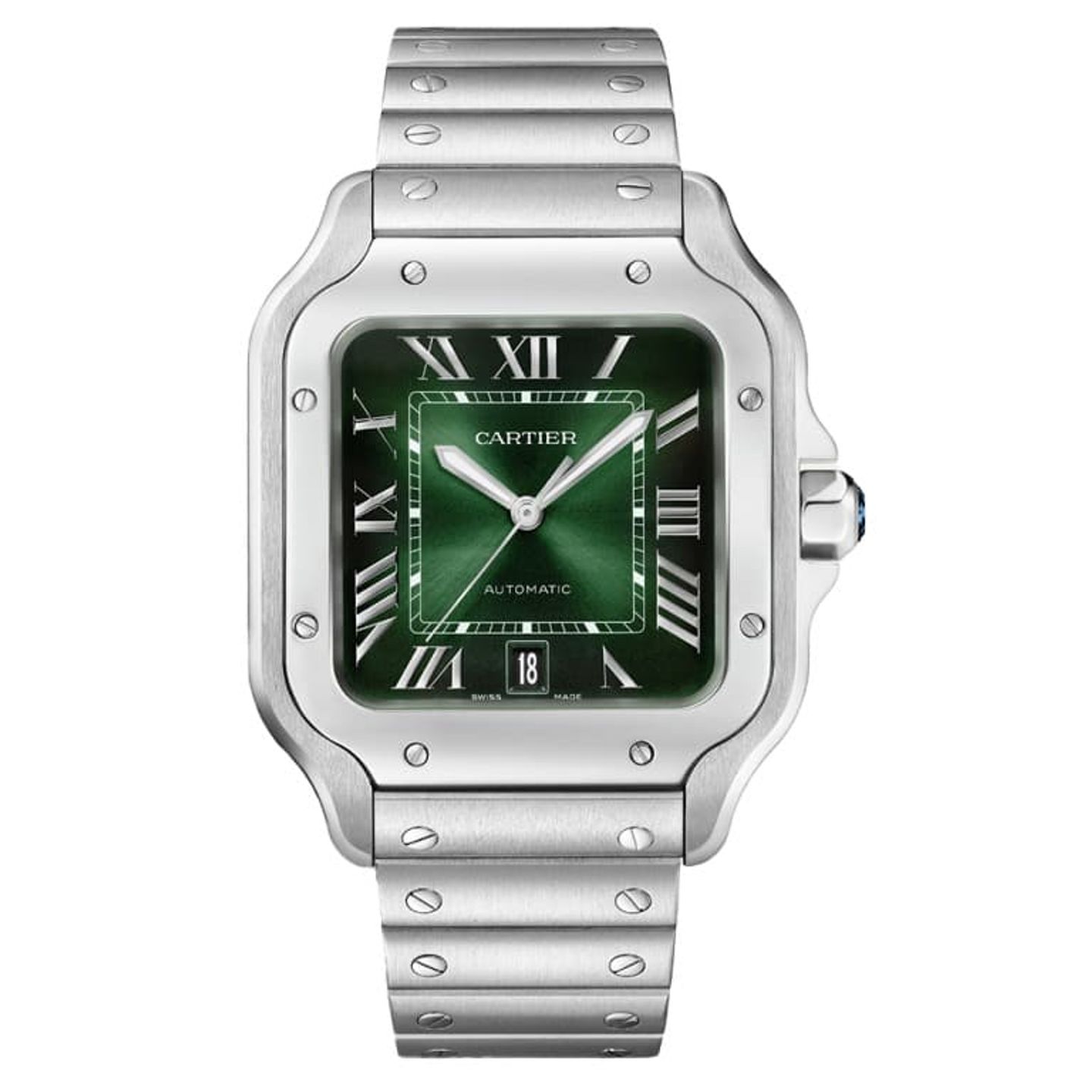 Cartier Santos WSSA0062 (2024) - Groen wijzerplaat 40mm Staal (1/1)