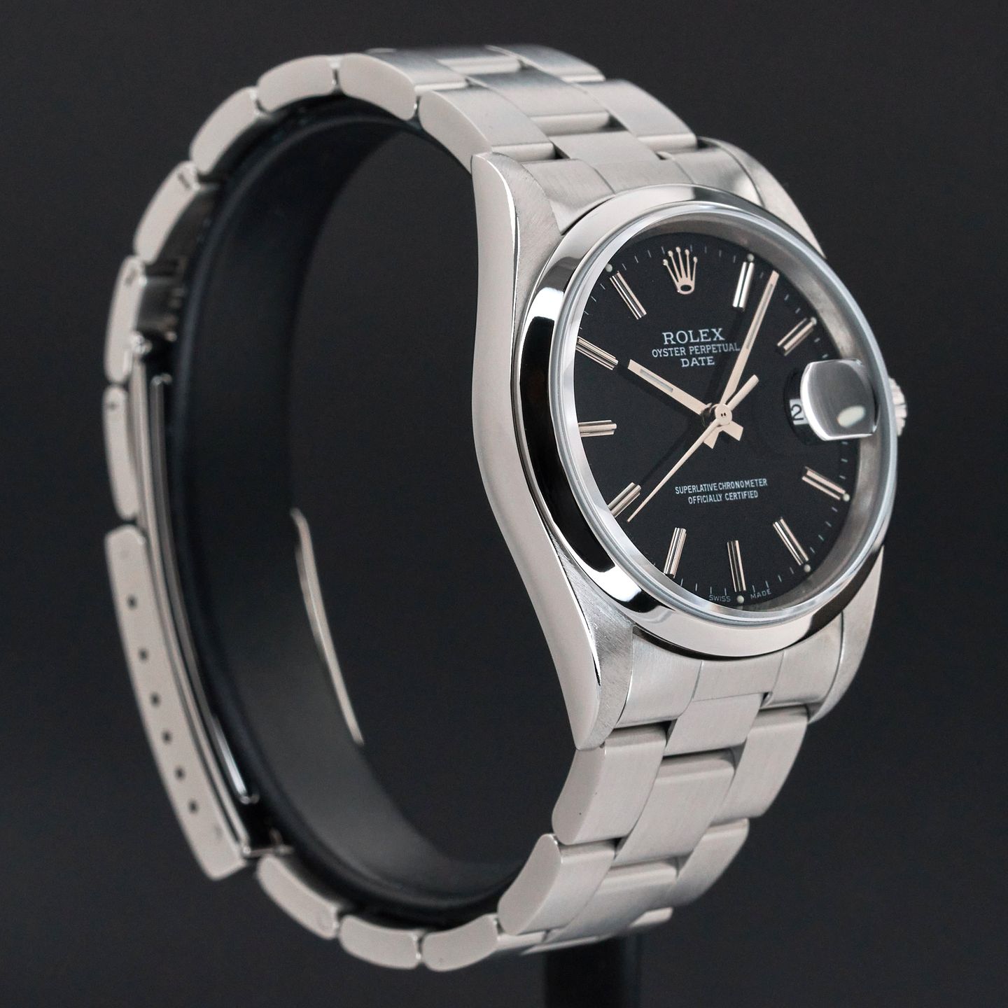 Rolex Oyster Perpetual Date 15200 (1999) - Black dial 34 mm Steel case (4/7)