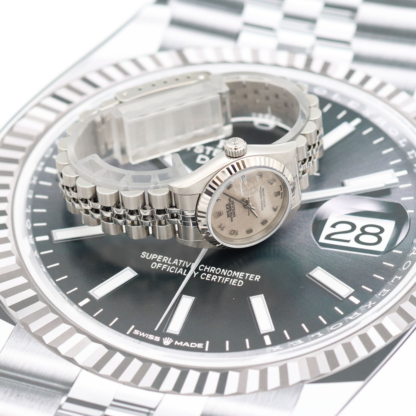 Rolex Lady-Datejust 69174 (Unknown (random serial)) - Silver dial 26 mm Steel case (8/8)