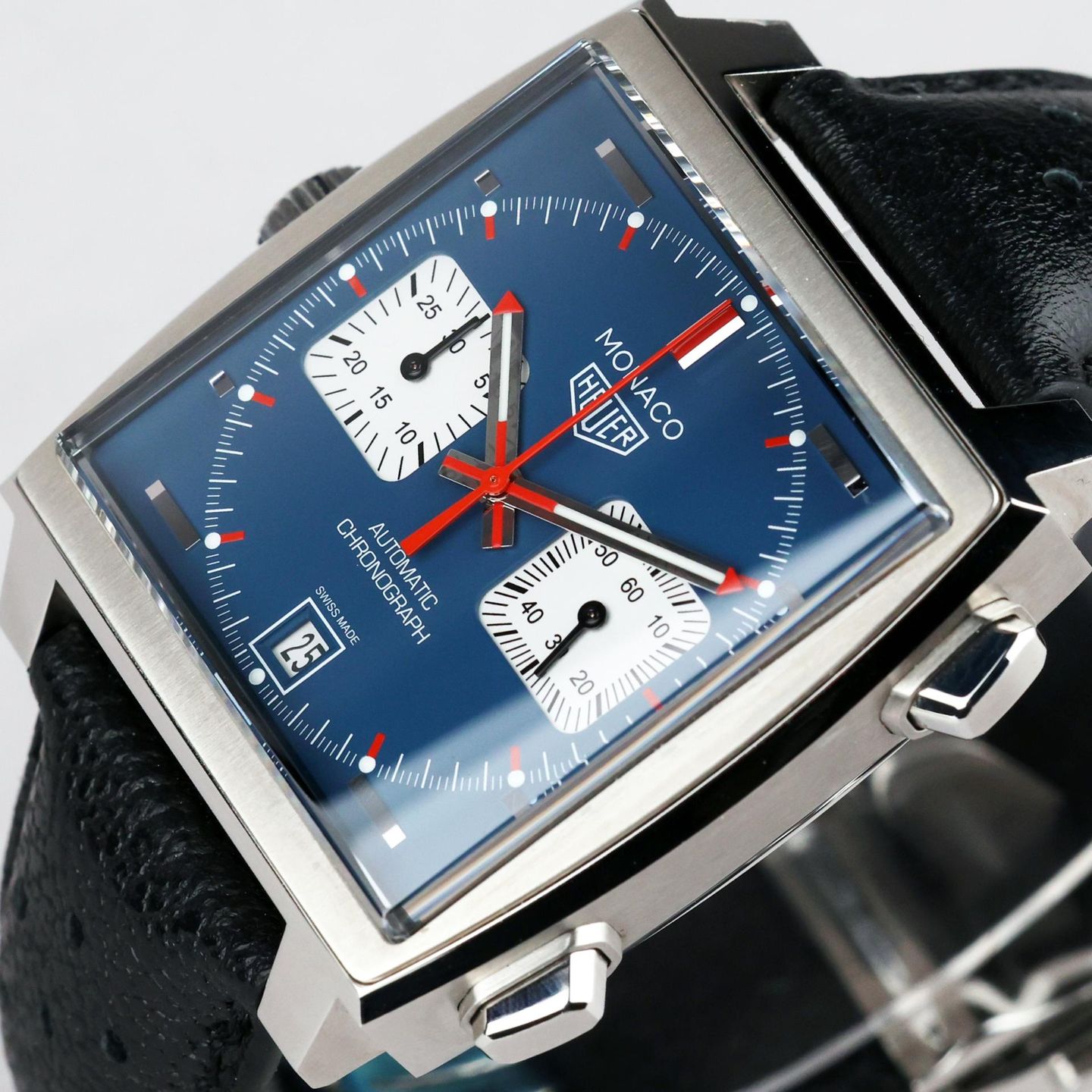 TAG Heuer Monaco Calibre 11 CAW211P (2025) - Blauw wijzerplaat 39mm Staal (5/8)