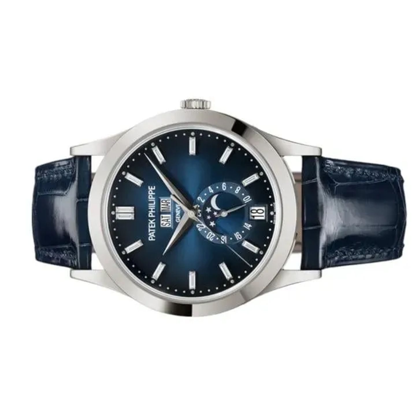 Patek Philippe Annual Calendar 5396G-017 (2024) - Blue dial 39 mm White Gold case (5/6)